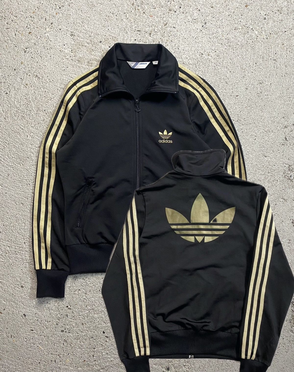 トップス dres trip track jacket y2k black gold Adidas Adidas vintage y2k tracksuit black gold 3 stripes