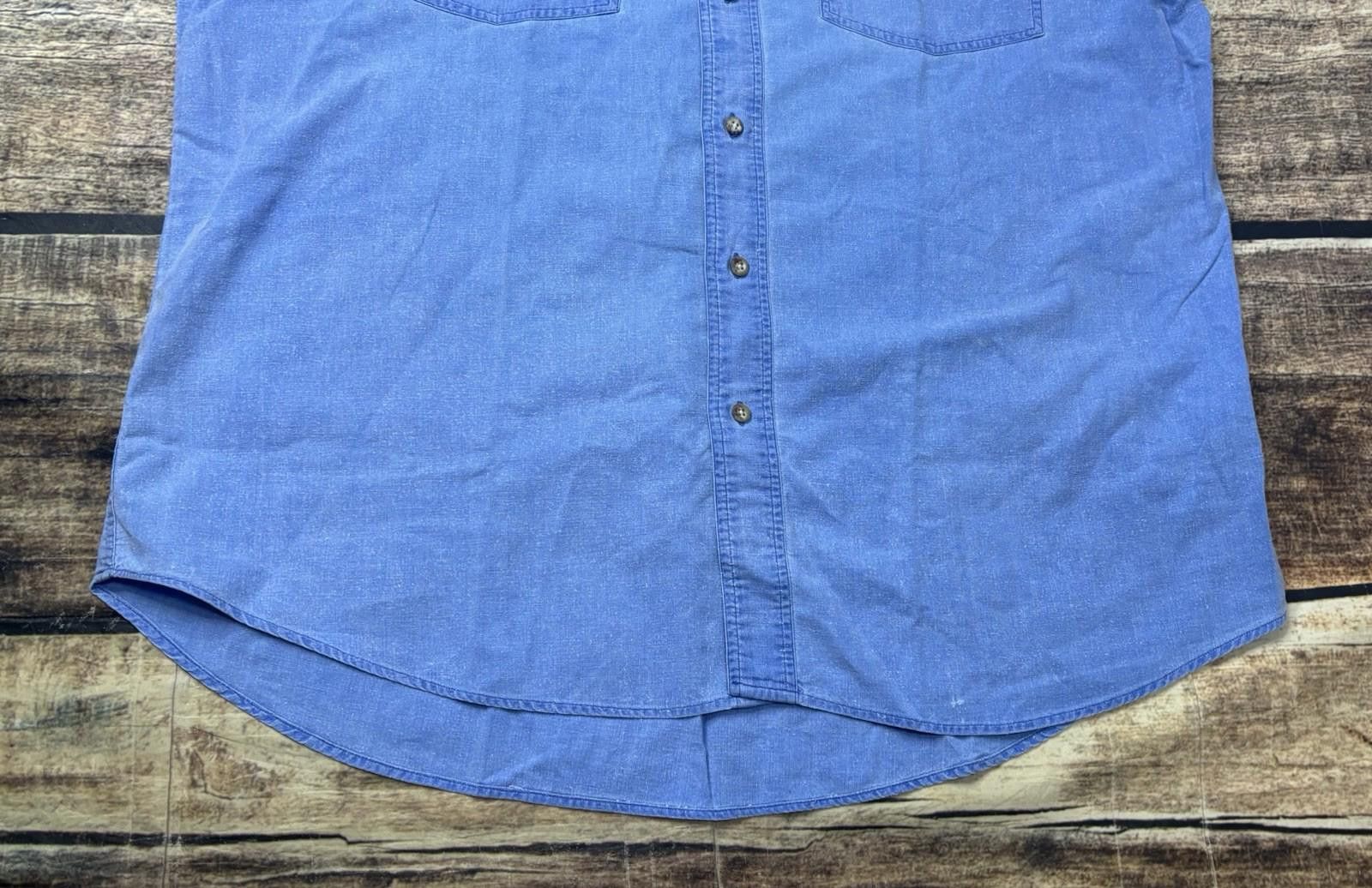 Saks Fifth Avenue 90s Saks Fifth Avenue Real Clothes Shirt Men XL Denim Poplin Size US XL / EU 56 / 4 - 5 Thumbnail
