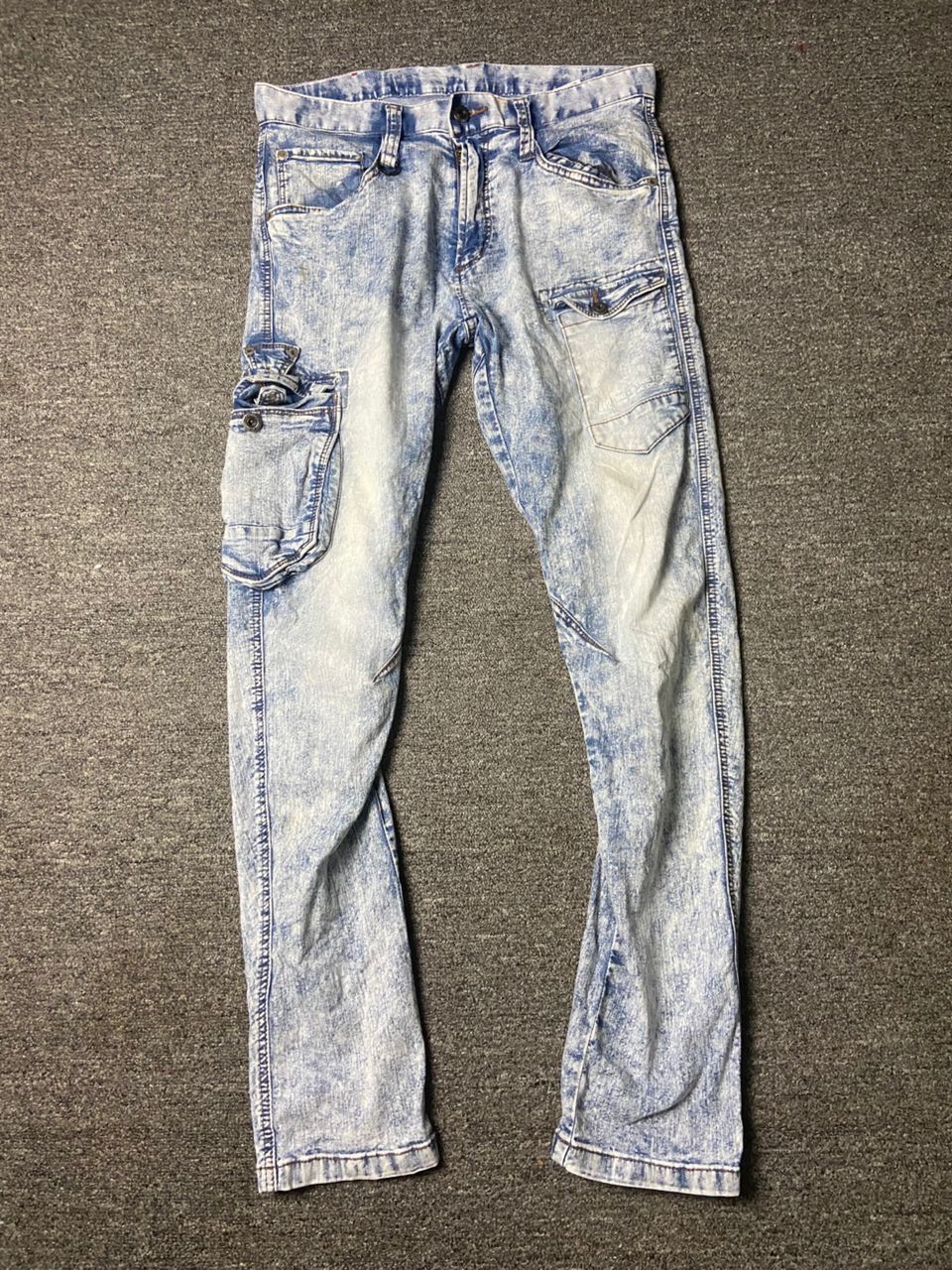 Japanese Brand Iz Frontier BDXSTRETCH + ICE FEEL DENIM CARGO JEANS (165) Size US 32 / EU 48 - 1 Thumbnail