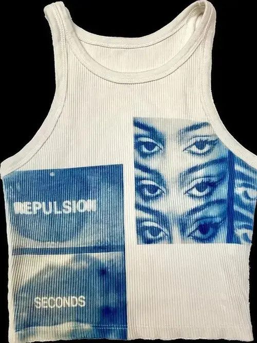 Japanese Brand Street Portrait Striped Girl Sexy Sleeveless Size S / US 4 / IT 40 - 6 Thumbnail