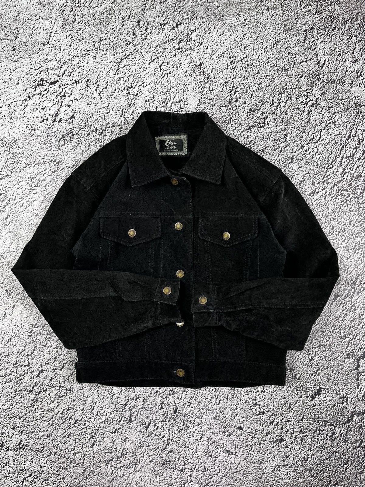 Vintage Vintage 90s Suede Black Leather Jacket streetwear style Size M / US 6-8 / IT 42-44 - 2 Thumbnail