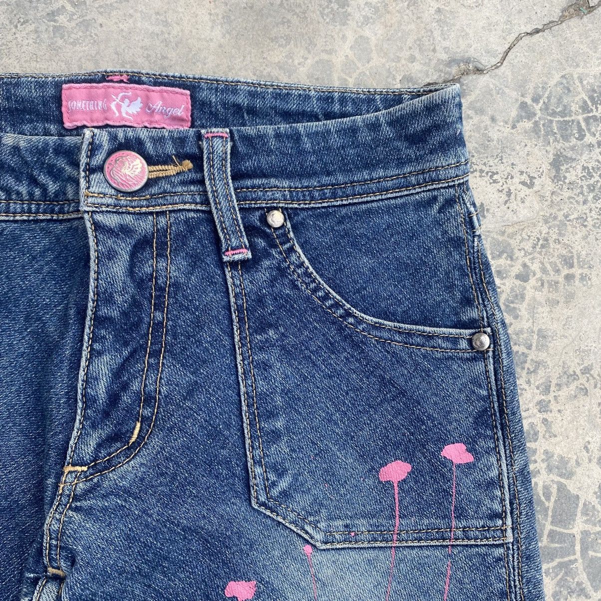 Edwin SOMETHING ANGEL Pink Splatter Stretchable Flared Jeans Size 24" / US 00 / IT 34 - 7 Thumbnail