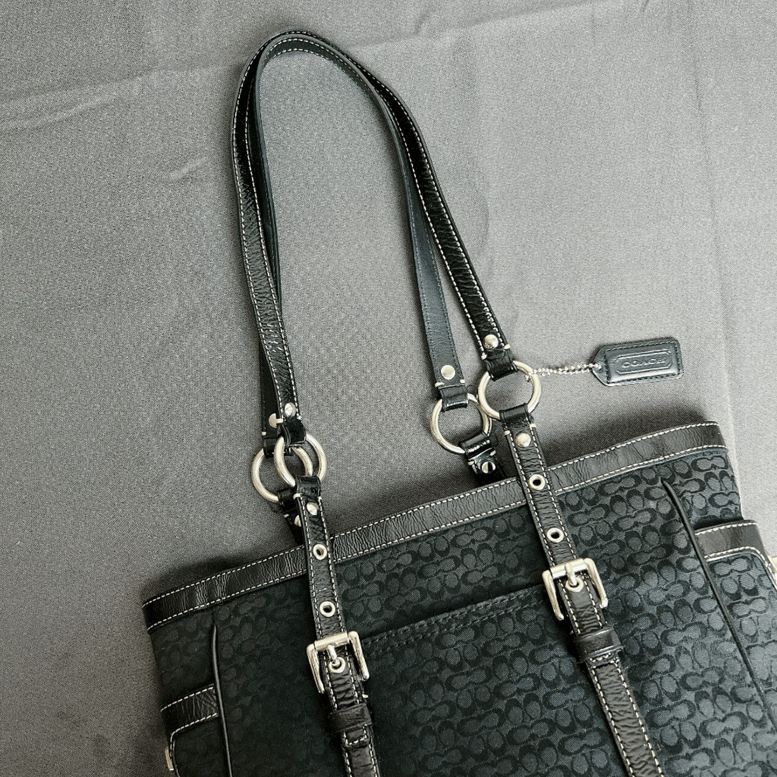 Coach Coach Vintage Signature Patent Leather Gallery Tote Bag Size ONE SIZE - 9 Thumbnail