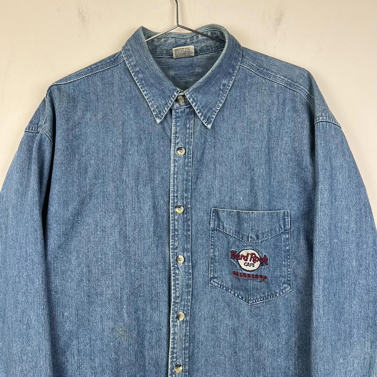 Hard Rock Cafe Vintage Hard Rock Cafe Vintage Denim Shirt 90s Size US XL / EU 56 / 4 - 2 Thumbnail