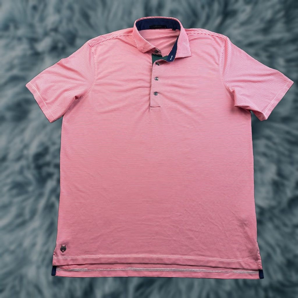 Vintage Greyson Polo Shirt Mens Large Red Striped Performance Stretch Golf Size US L / EU 52-54 / 3 - 1 Thumbnail