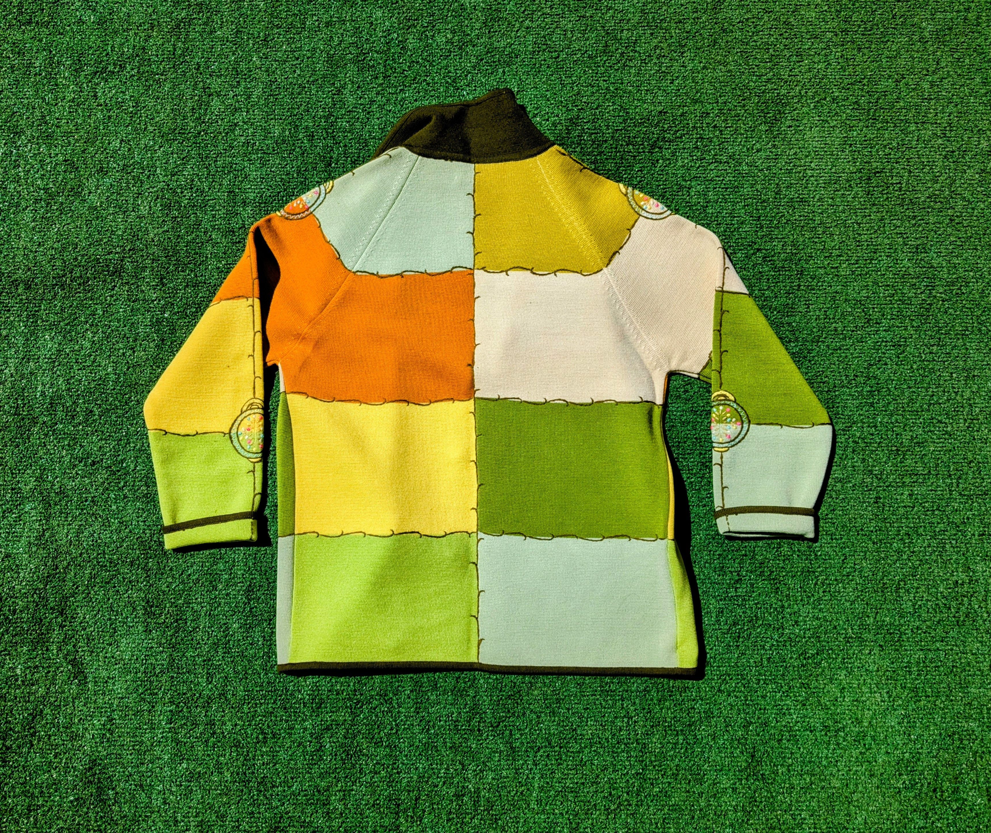 Vintage VTG Mod 1960s Squares Cardigan Sweater Petite Jacket Size M / US 6-8 / IT 42-44 - 7 Thumbnail