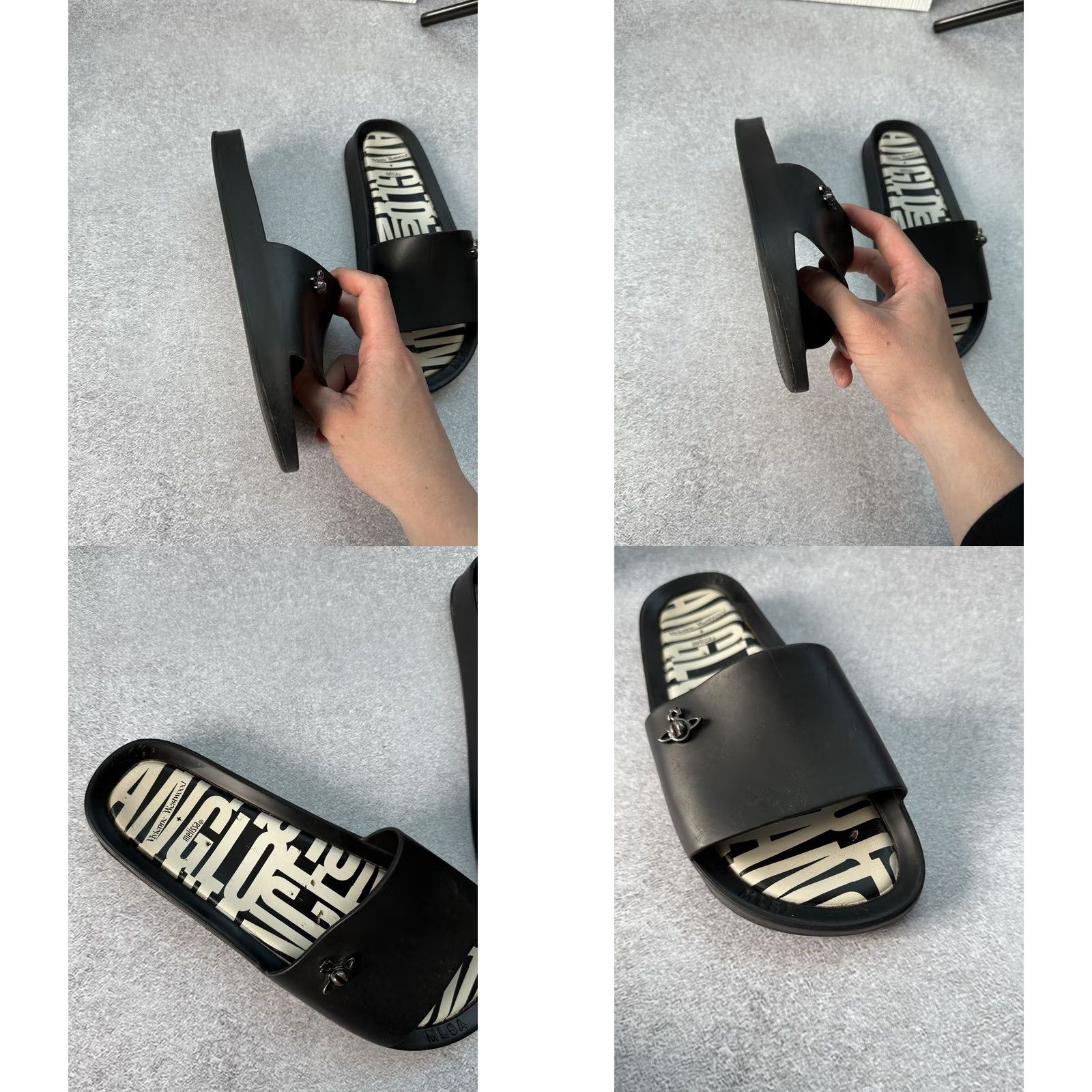 Vivienne Westwood VIVIENNE WESTWOOD x MELISSA Melissa Anglomania Beach Slides Sandals Men EU 40 Black Slip On Size 40 - 8 Thumbnail