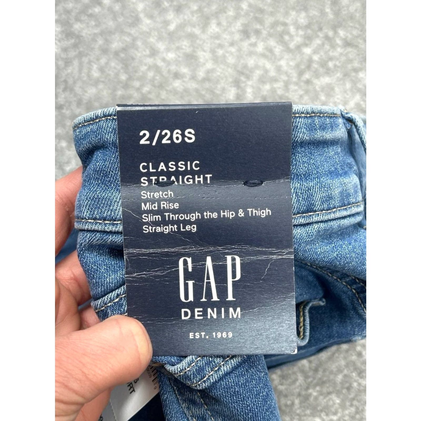 Gap Gap Jeans Womens 2 Blue Denim Cotton Stretch Mid Rise 24x28 Straight 5-Pocket City Preppy Accessories: Button Zipper Logo Size 26" / US 2 / IT 38 - 4 Thumbnail