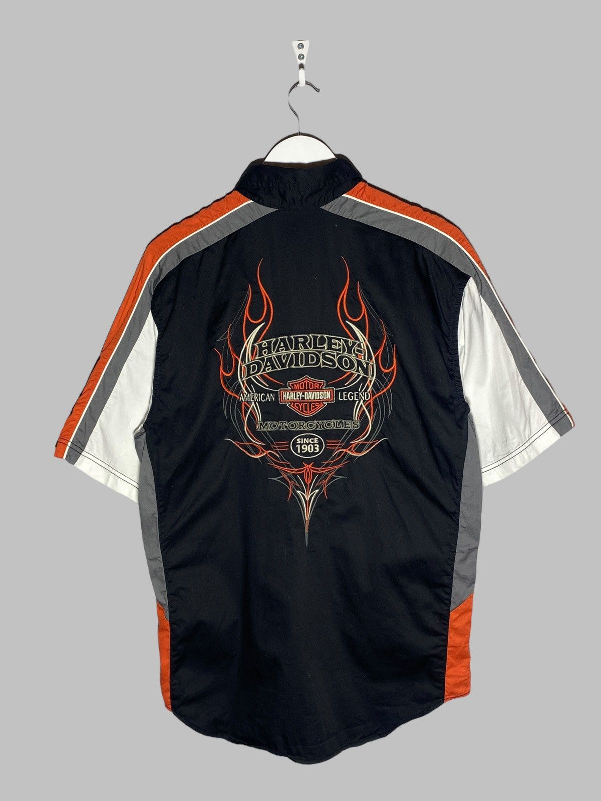 Harley Davidson 🔥 HARLEY-DAVIDSON FLAME RACING SHIRT Y2K BIKER STYLE VIBES Size US M / EU 48-50 / 2 - 1 Thumbnail