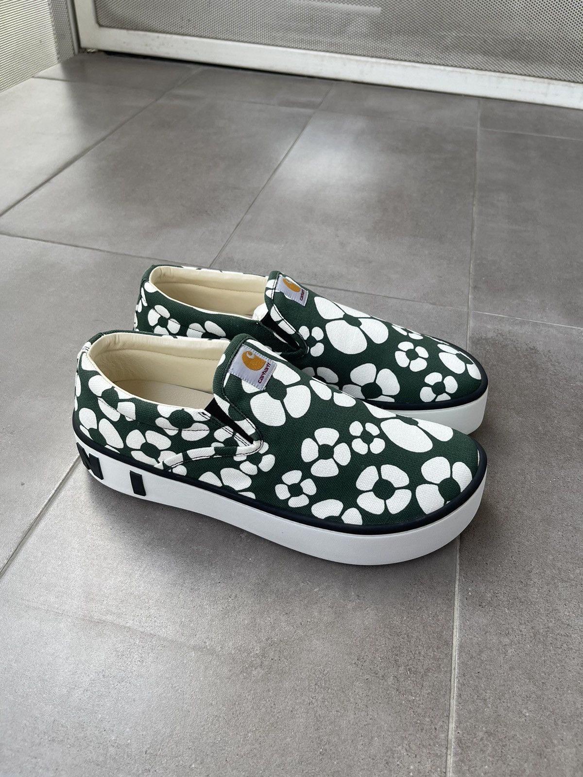 Carhartt Wip × Marni !DS! SS22 Marni X Carhartt Floral Print Green Slip Ons Size US 12 / EU 45 - 12 Thumbnail