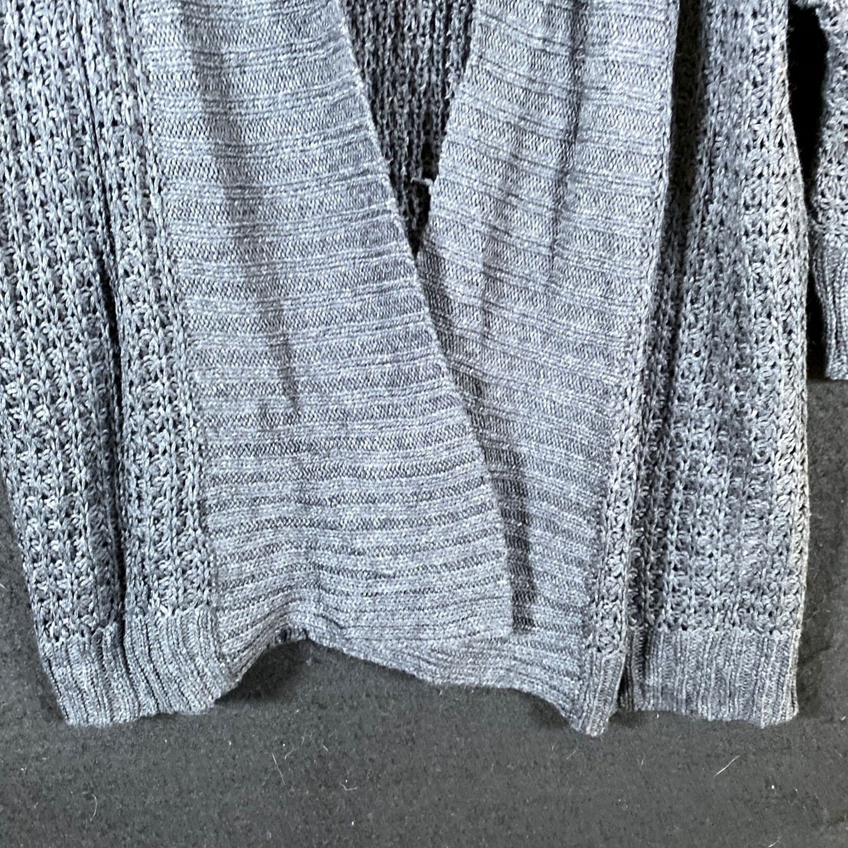 Vintage Sonoma Womens Cardigan Gray Open Knit Long Sleeve Cotton Blend M Shirt Size M / US 6-8 / IT 42-44 - 3 Thumbnail