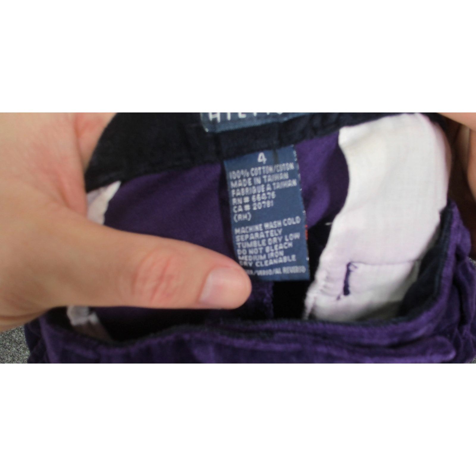 Tommy Hilfiger 90s Tommy Hilfiger Purple Velvet Wide Leg Pants 4 Size 27" / US 4 / IT 40 - 11 Thumbnail