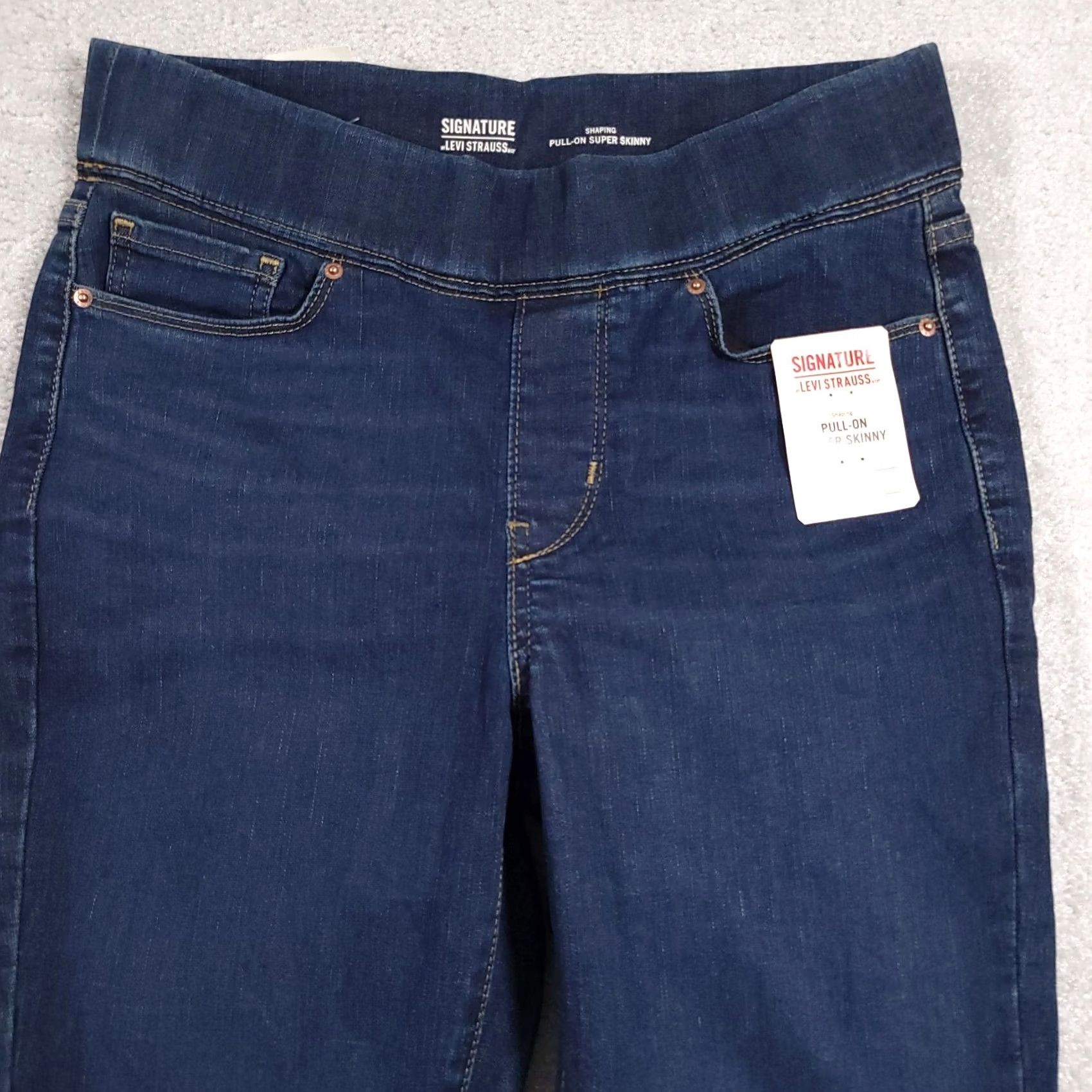 Levi's VINTAGE? No. Levi's Shaping Pull-On Jeans Women Skinny 4 W27 Denim Blue 5-Pocket Zipper Modern? Size 27" / US 4 / IT 40 - 3 Thumbnail
