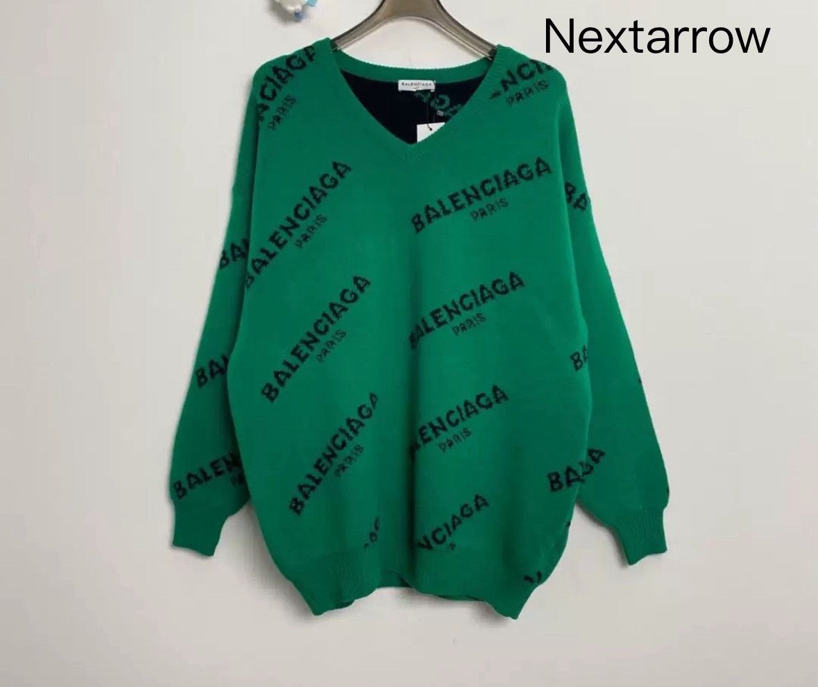 Balenciaga Balenciaga green barrage printed sweater2412-Nextarrow Size US S / EU 44-46 / 1 - 1 Thumbnail