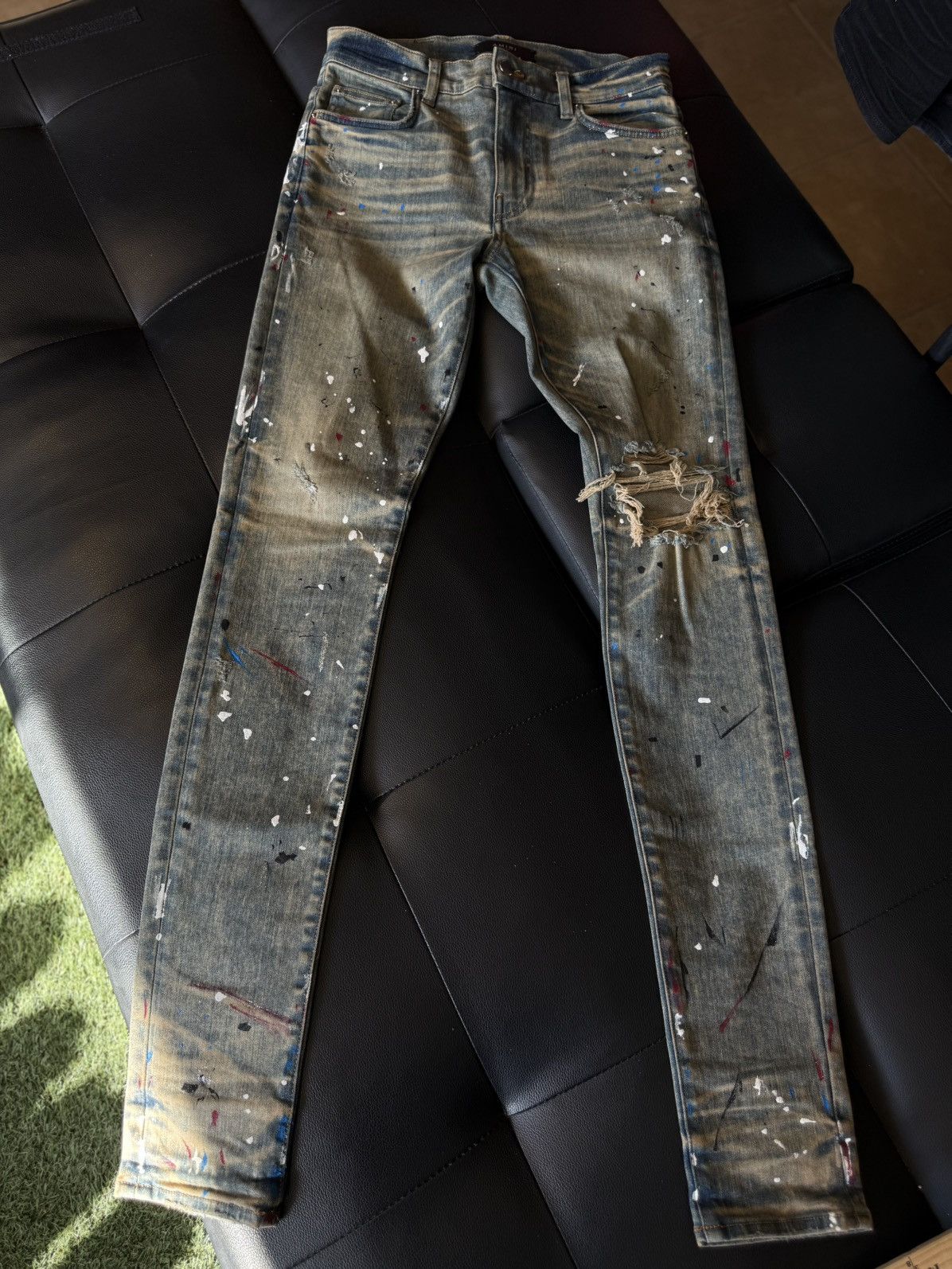 Amiri Amiri Blue Jeans Colorful Paint Splatter Size 30 Flawless 🧼 Size US 30 / EU 46 - 1 Thumbnail