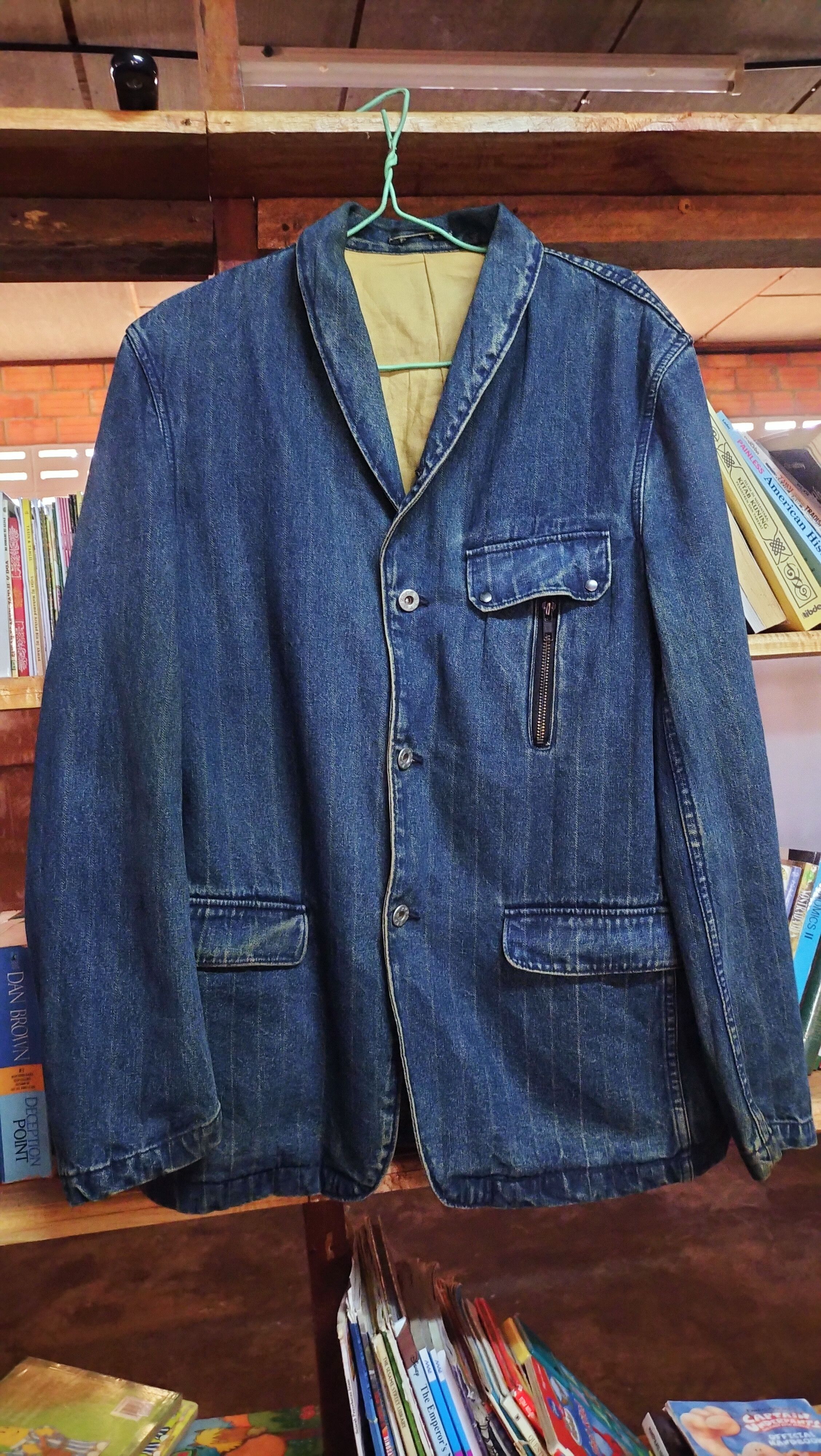 PPFM Vintage PPFM Denime Blazer jacket Japanese Rare Fabric Size US L / EU 52-54 / 3 - 1 Thumbnail