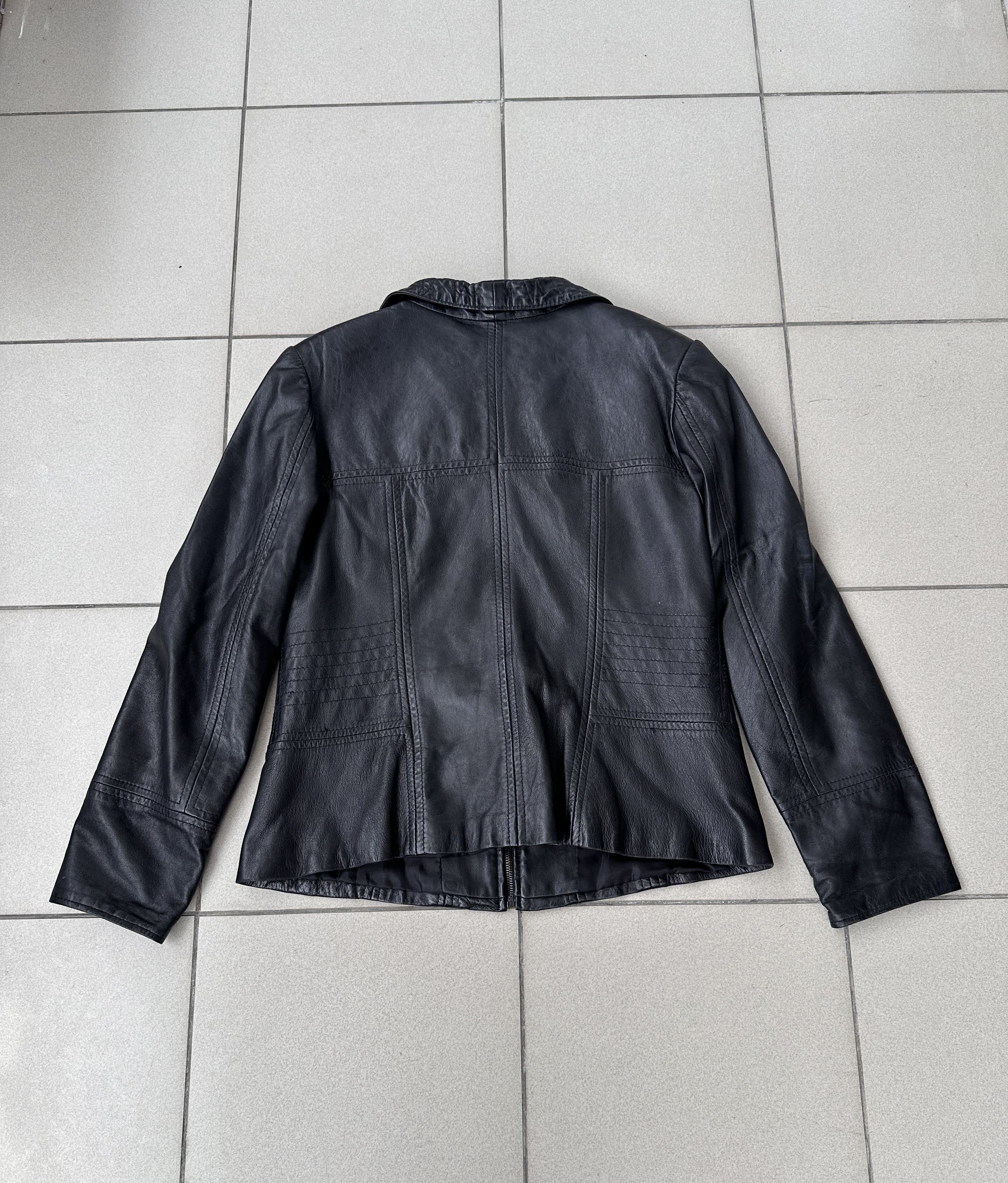 Vintage Vintage Avant Garde women biker boxy leather jacket Size L / US 10 / IT 46 - 6 Thumbnail