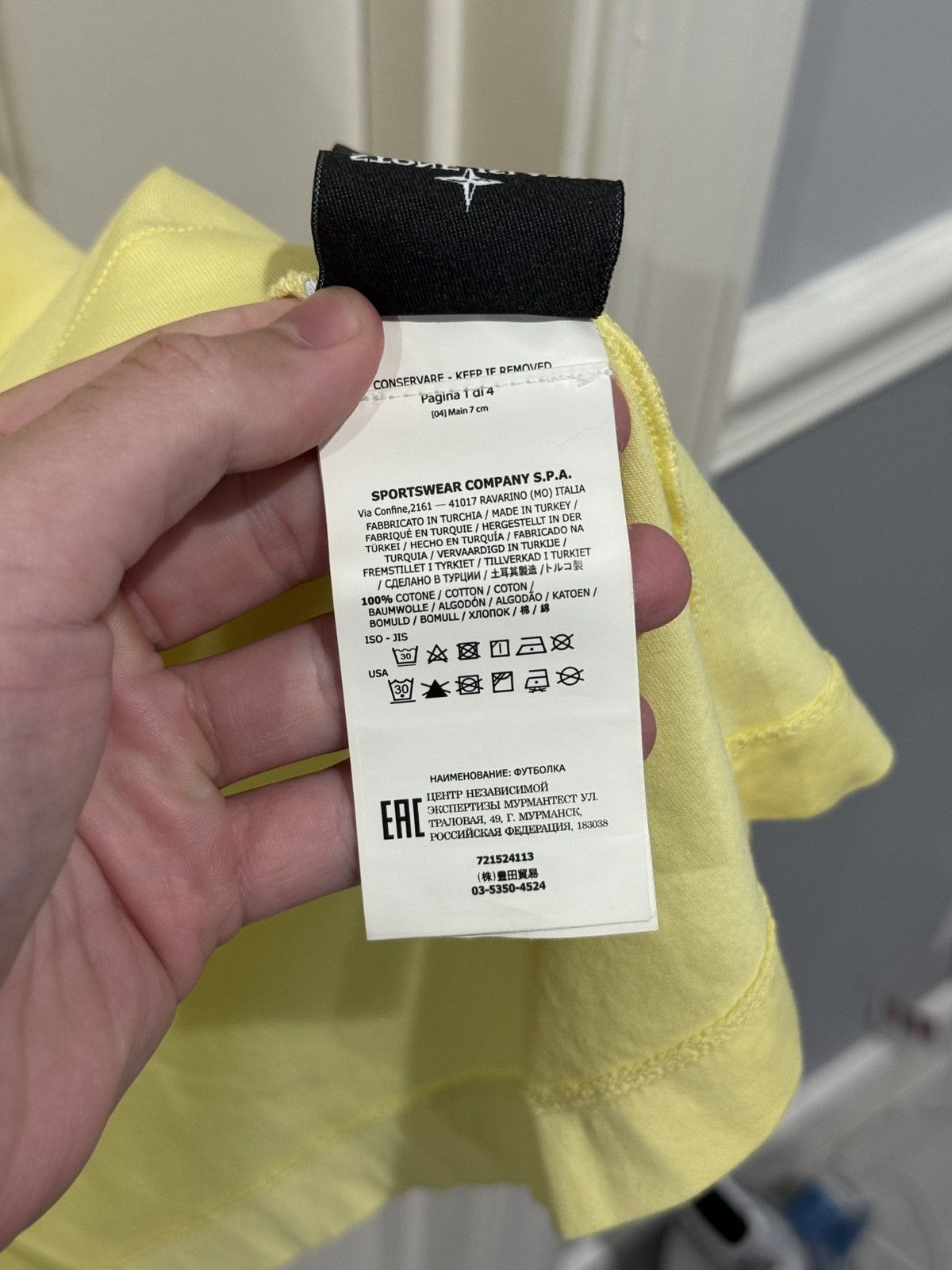 Stone Island Stone Island Yellow Patch Program Tee Size XL (fits M-L) Size US XL / EU 56 / 4 - 8 Thumbnail