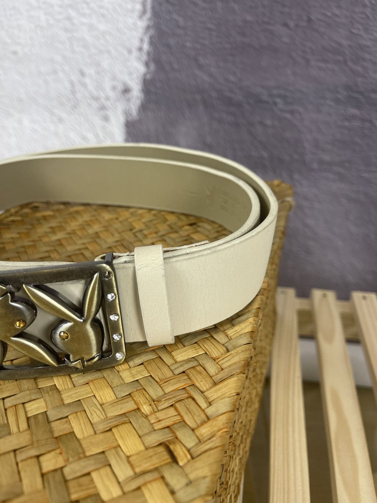 Playboy Playboy vintage size M beige belt leather synthetic Size ONE SIZE - 3 Thumbnail