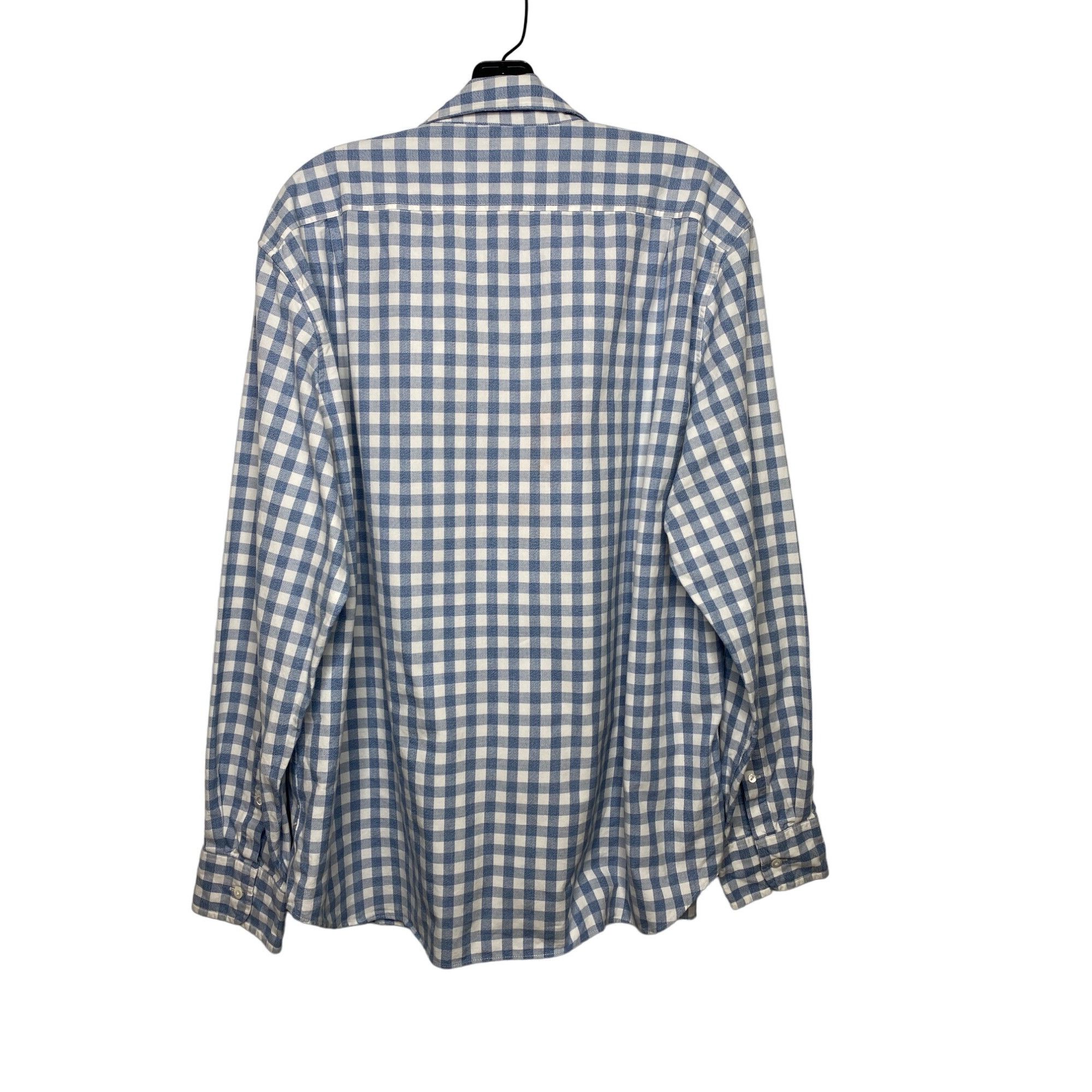 J.Crew J. CREW MEN'S BLUE AND WHITE CHECKERED LONG SLEEVE BUTTON-DO Size US XL / EU 56 / 4 - 2 Thumbnail