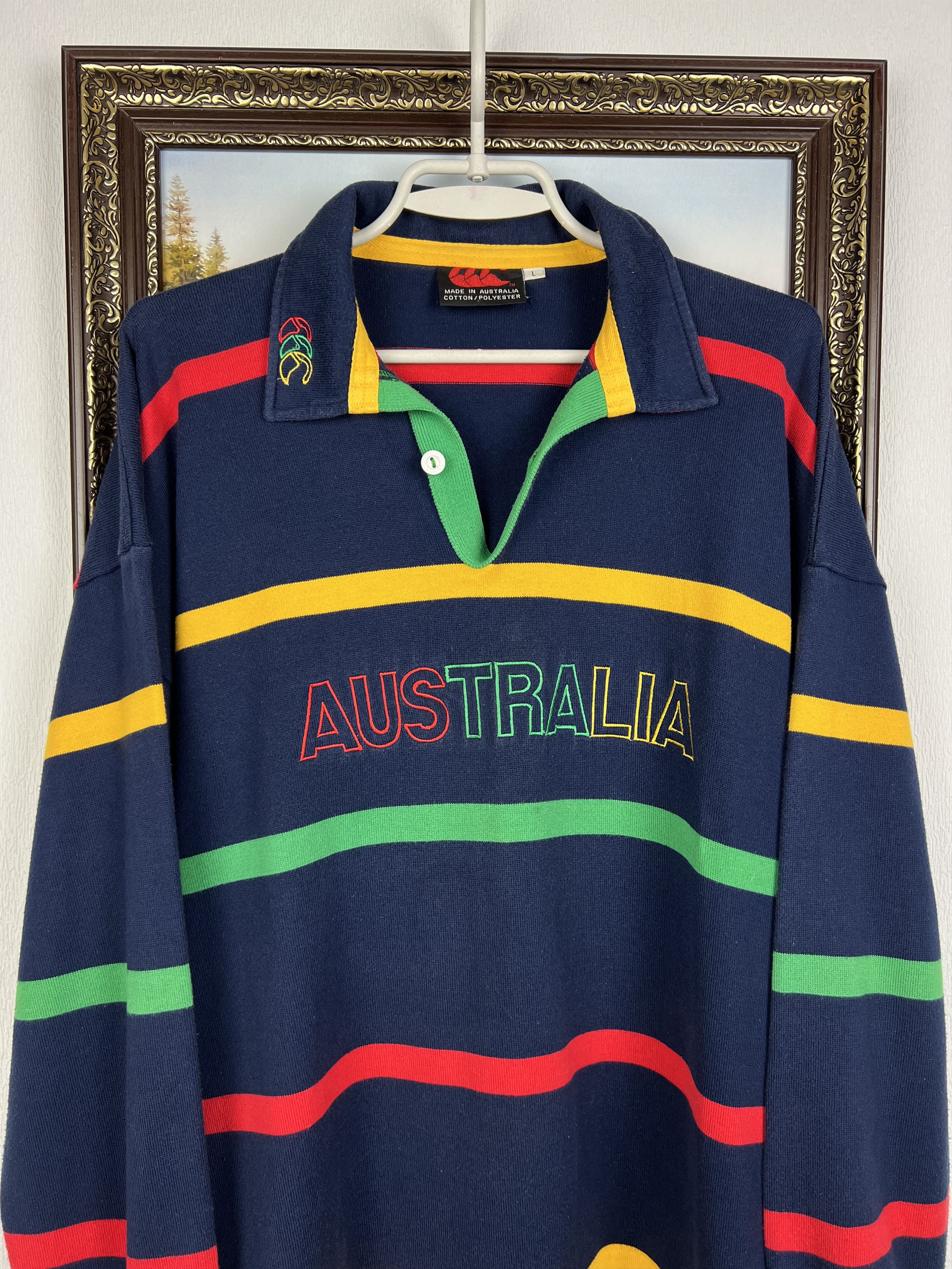 Vintage Australia Wallabies Rugby Long Sleeve Jersey Trikot Size US L / EU 52-54 / 3 - 2 Thumbnail