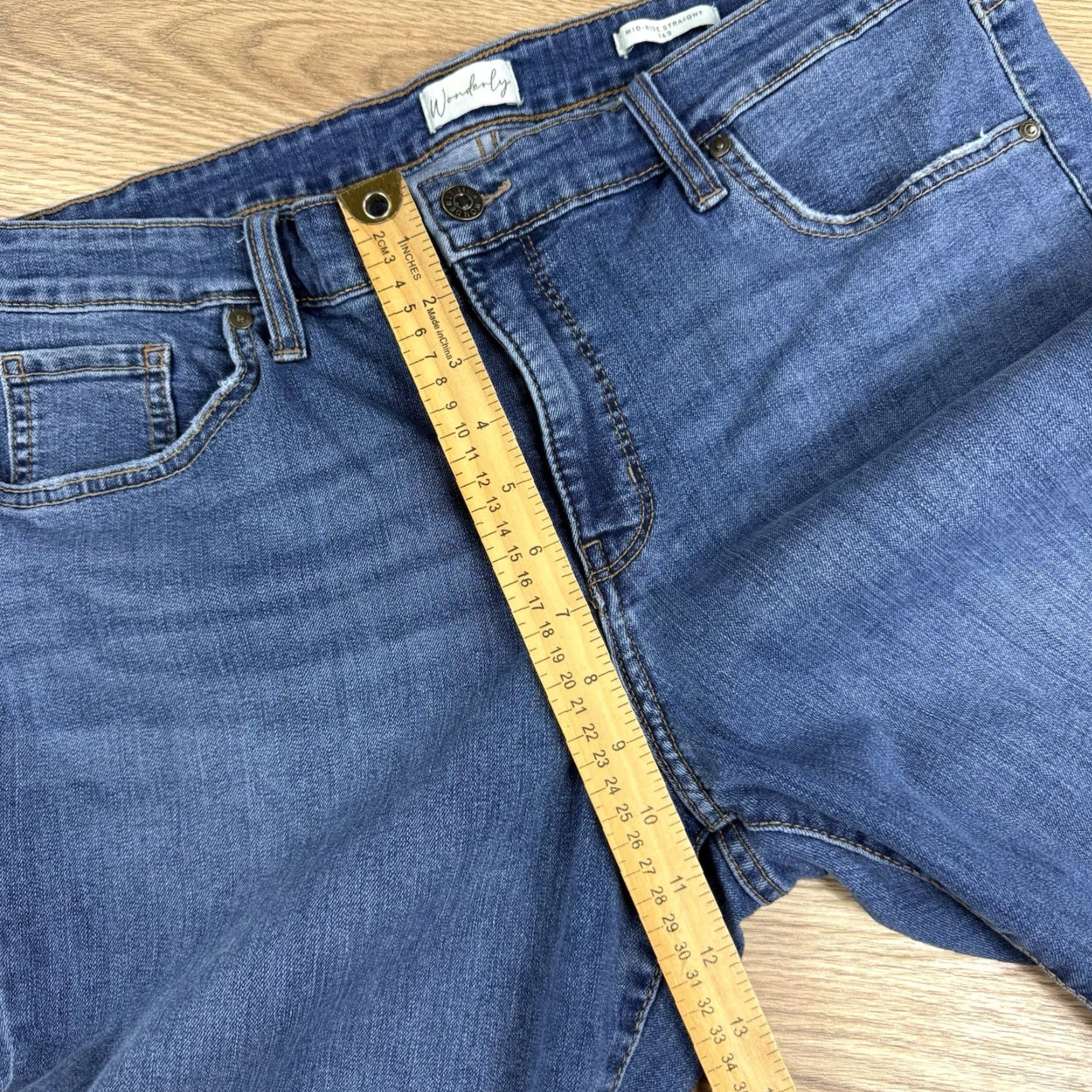 Vintage Wonderly Jeans Women Denim 16S Mid Straight Blue Cotton Blend 8.5-10.5in Regular Size 16S Size 38" / US 16 / IT 52 - 6 Thumbnail