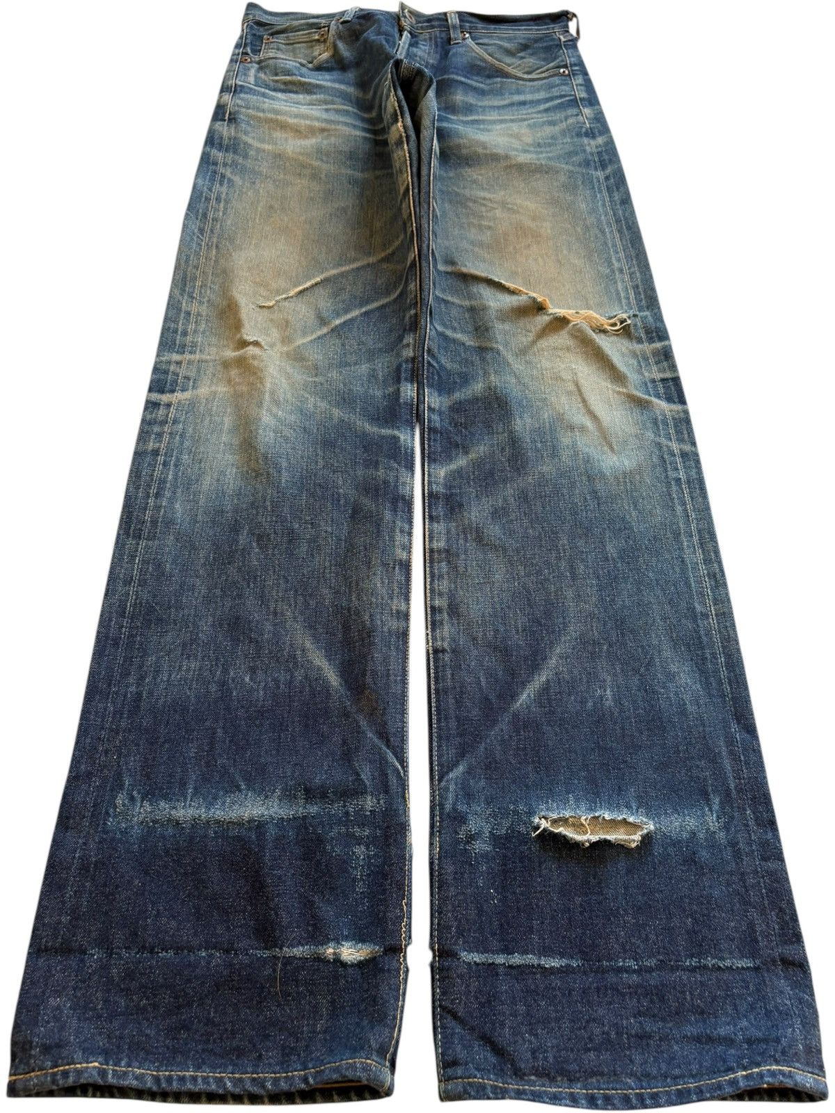 Levi's Vintage 80s Levis 702 XX Big E Selvedge Buckled Baggy Jeans Size US 32 / EU 48 - 2 Thumbnail