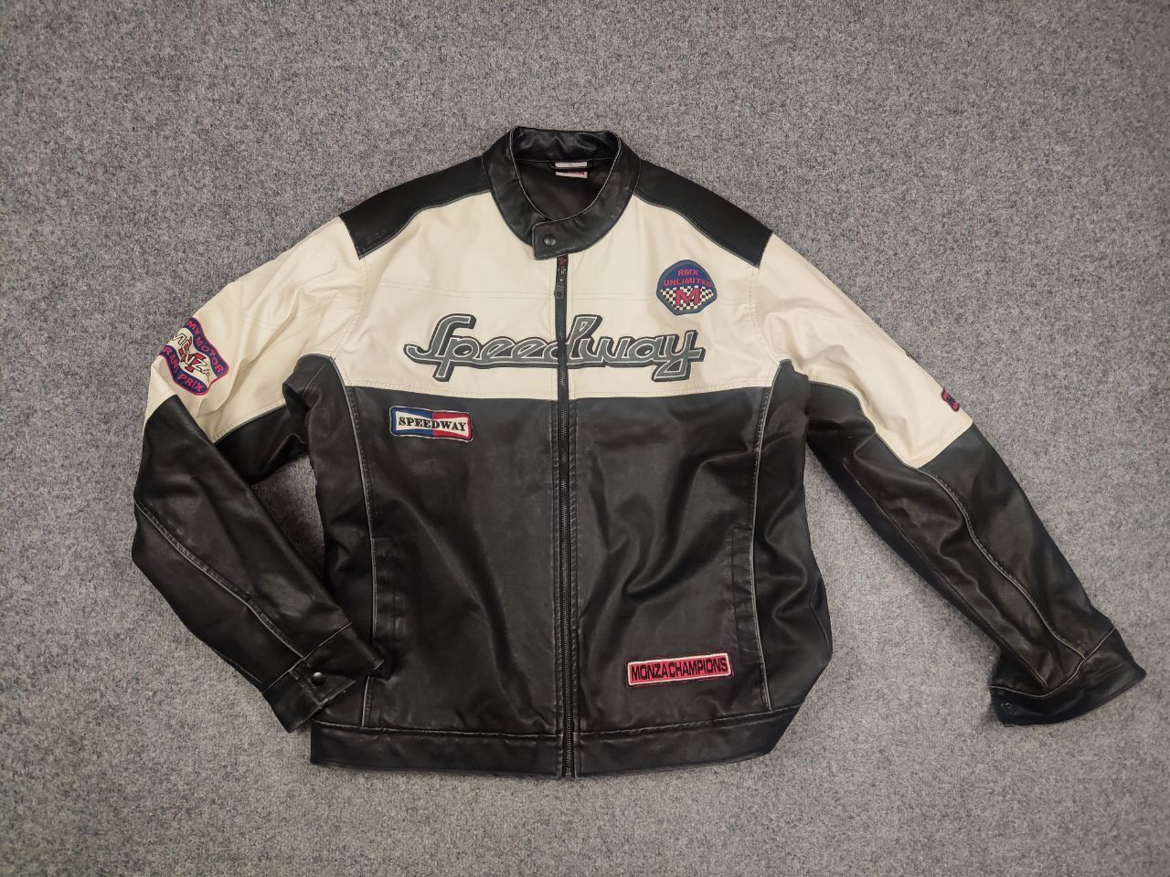Vintage Vintage Speedway Monza Racing Moto Leather Style Jacket Size US XL / EU 56 / 4 - 9 Thumbnail