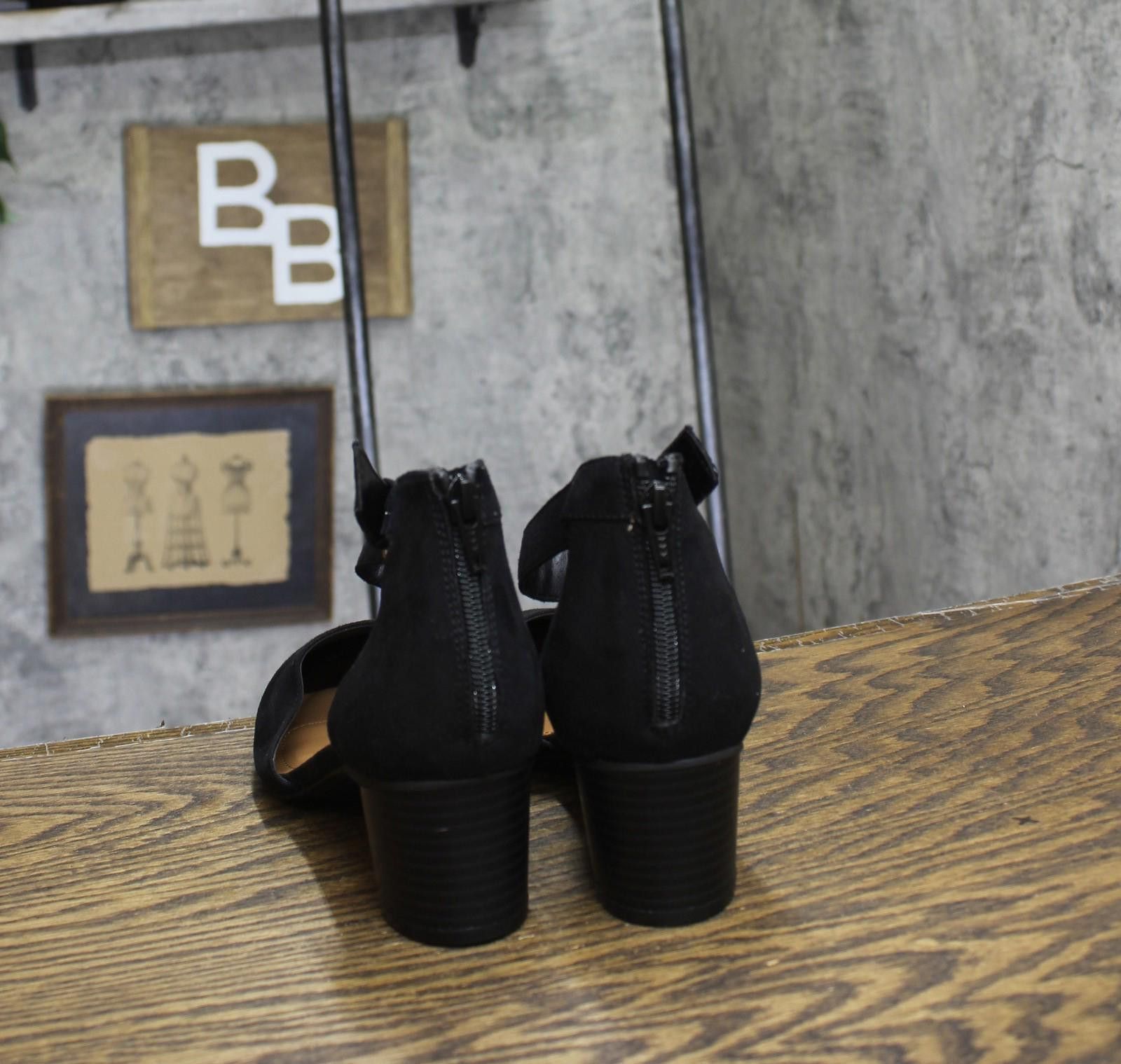 Style & Co Style & Co Stacked Heel Dress Pumps Black Microsuede 8.5m Size US 8.5 / IT 38.5 - 4 Thumbnail