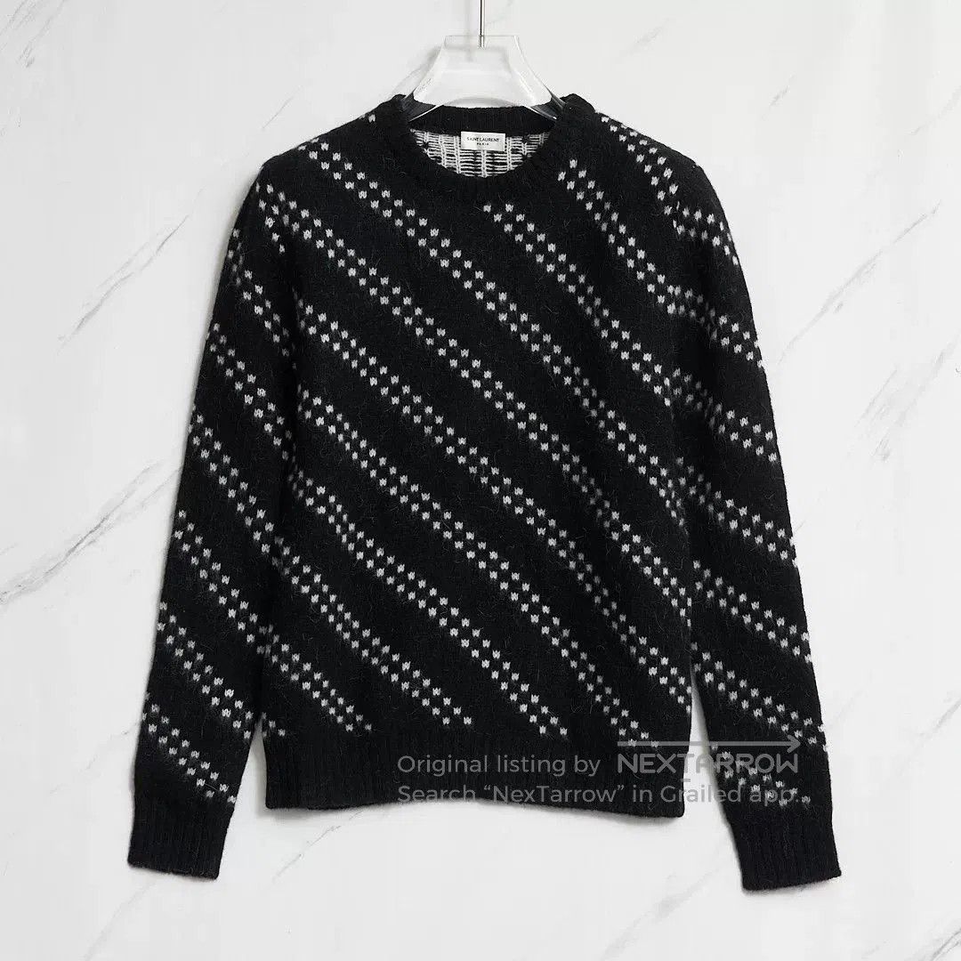 Saint Laurent Paris Saint Laurent Men's Checked Jacquard Sweater. Size US S / EU 44-46 / 1 - 1 Thumbnail