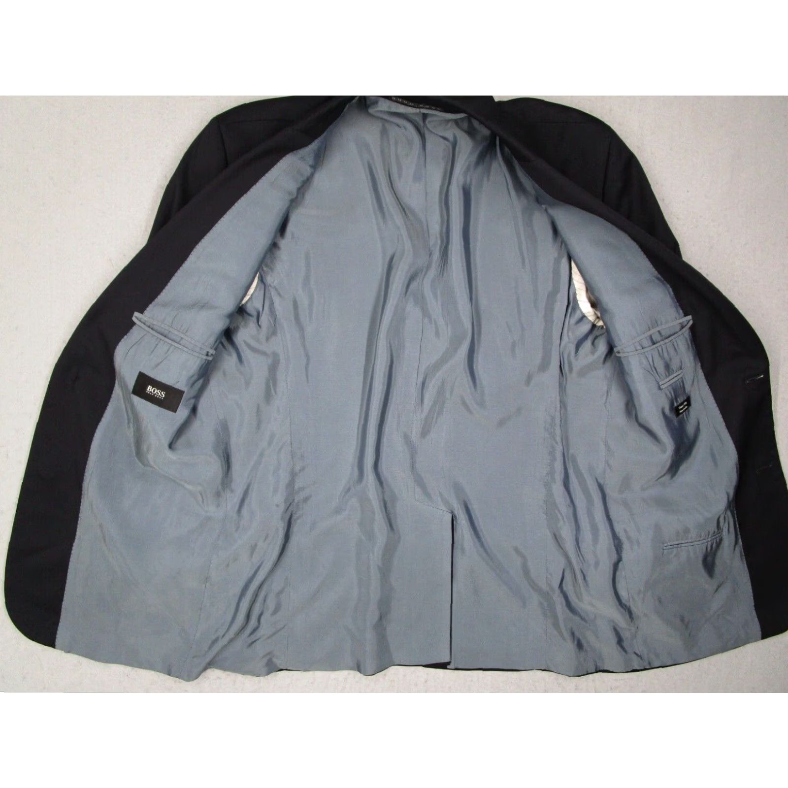 Hugo Boss HUGO BOSS Men's 2 Button Super 100 Wool Blue Regular Fit Suit Jacket 44 Size 44R - 4 Thumbnail