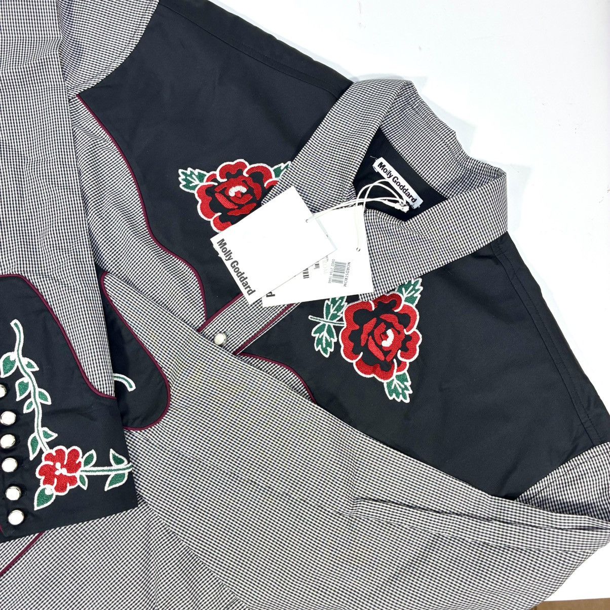 Molly Goddard Molly Goddard Meredith Plaid Button-Up Shirt Black Gingham 6 Size M / US 6-8 / IT 42-44 - 5 Thumbnail
