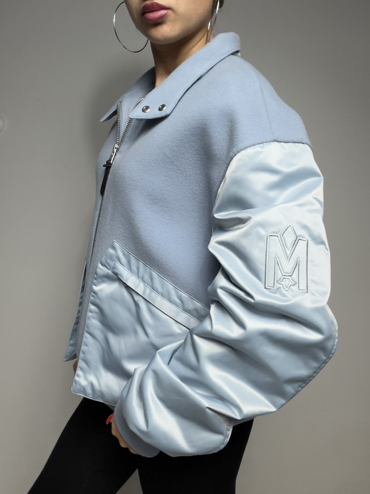 Mackage Mackage Monreal Wool Cashmere Bomber Baby Blue Women’s Size S / US 4 / IT 40 - 10 Thumbnail