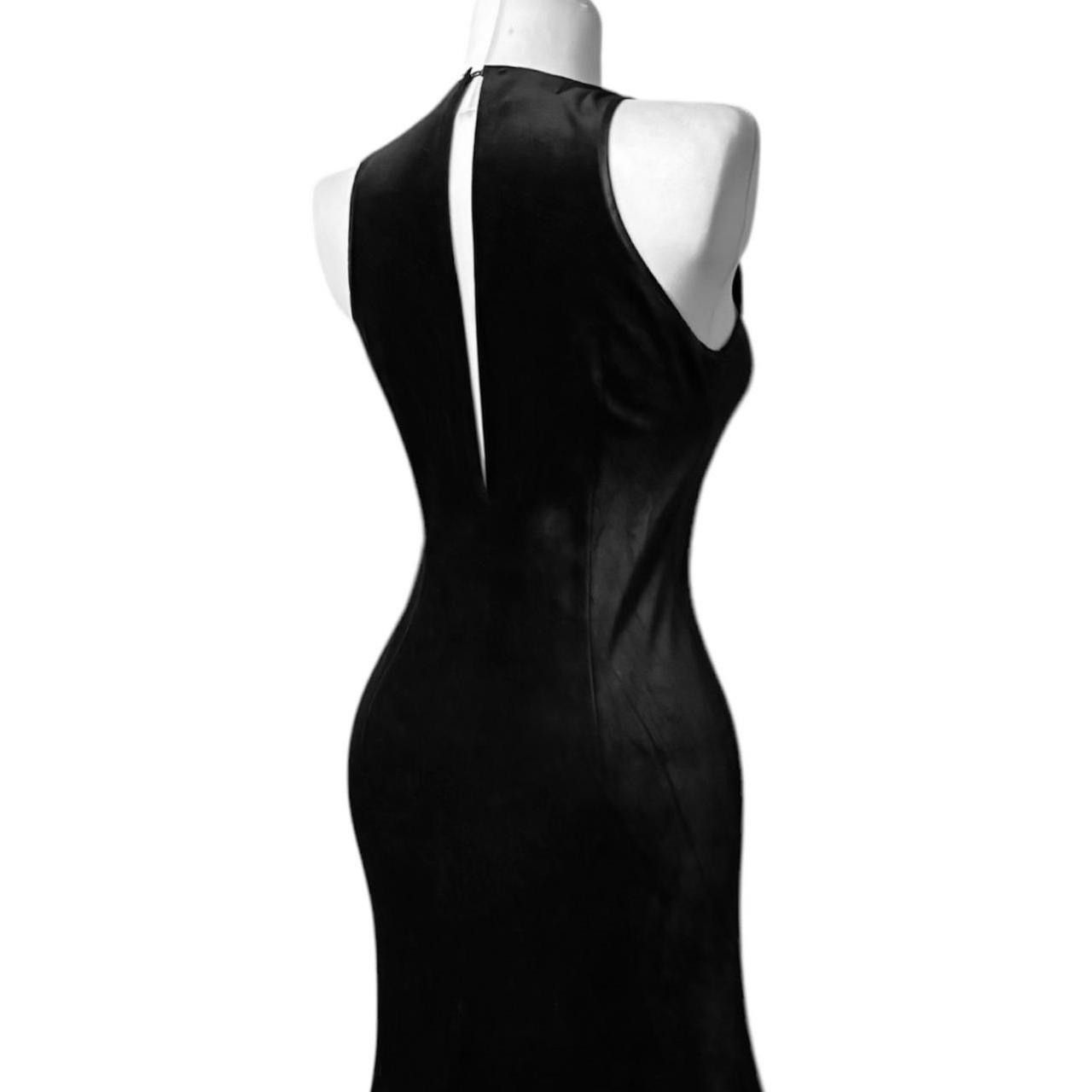 Vintage Iconic black velvet dress with chain details on the strap Size M / US 6-8 / IT 42-44 - 3 Thumbnail