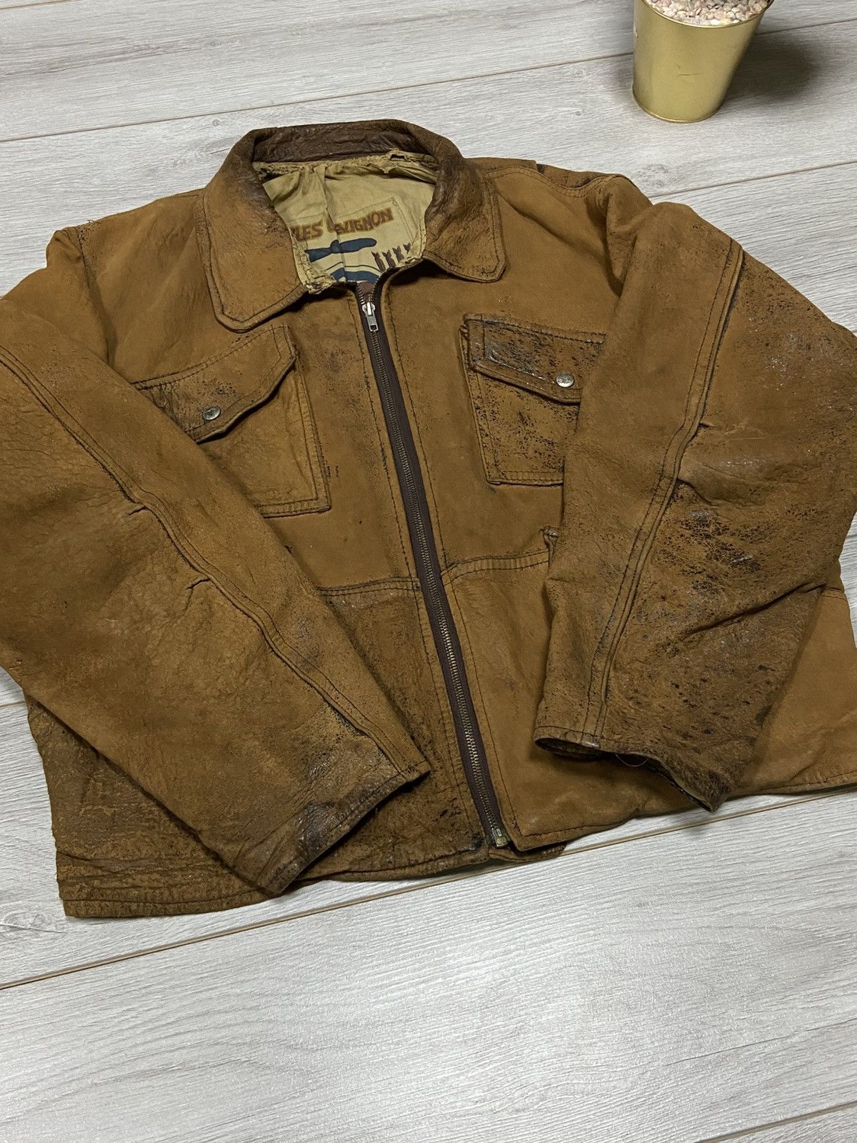 Chevignon Chevignon vintage leather worn distressed leather jacket fly Size US XL / EU 56 / 4 - 13 Thumbnail