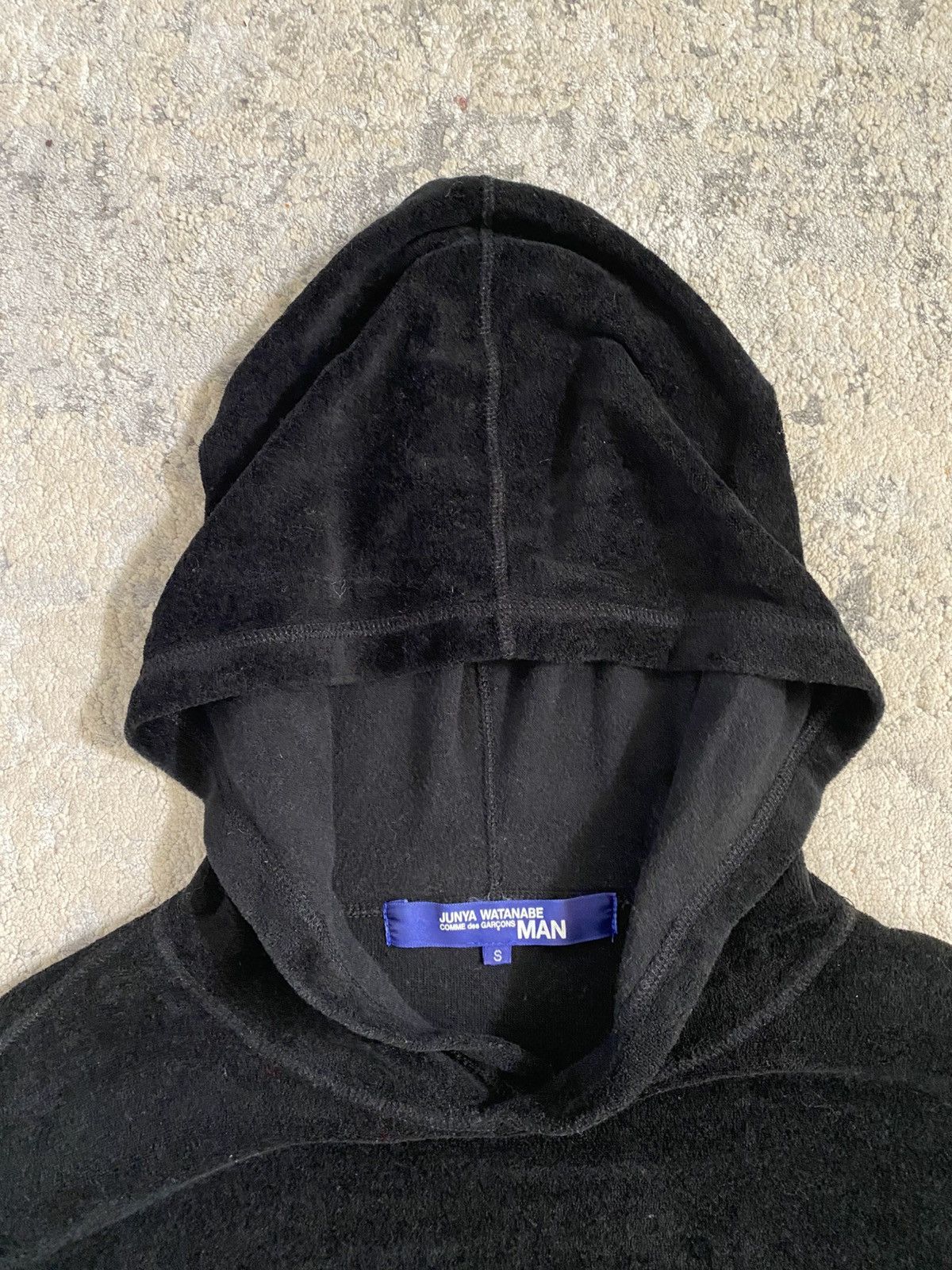 Junya Watanabe AW02 Black Velour Hull Middle School Hoodie Size US S / EU 44-46 / 1 - 3 Thumbnail