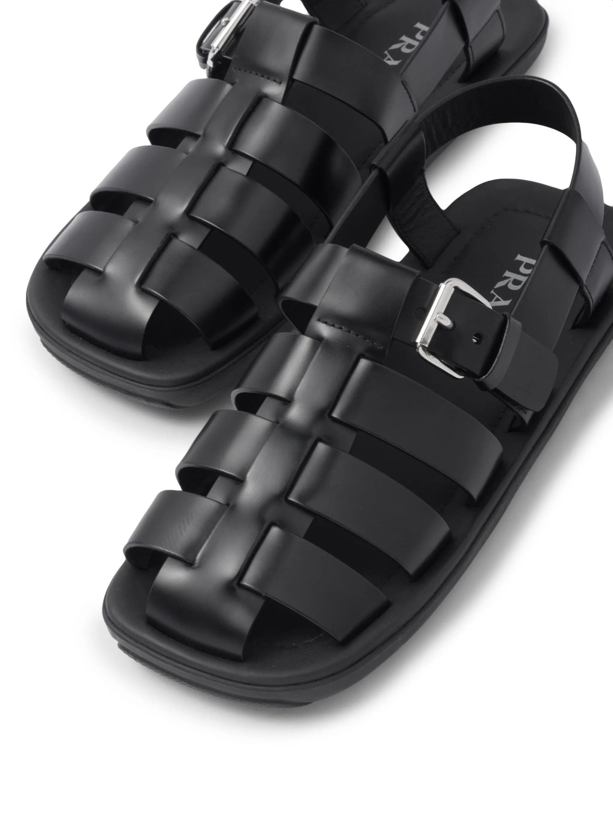 Prada o1bcso1str1025 Spazzolato Flat Sandals Overlapping Straps Size US 9 / EU 42 - 5 Thumbnail