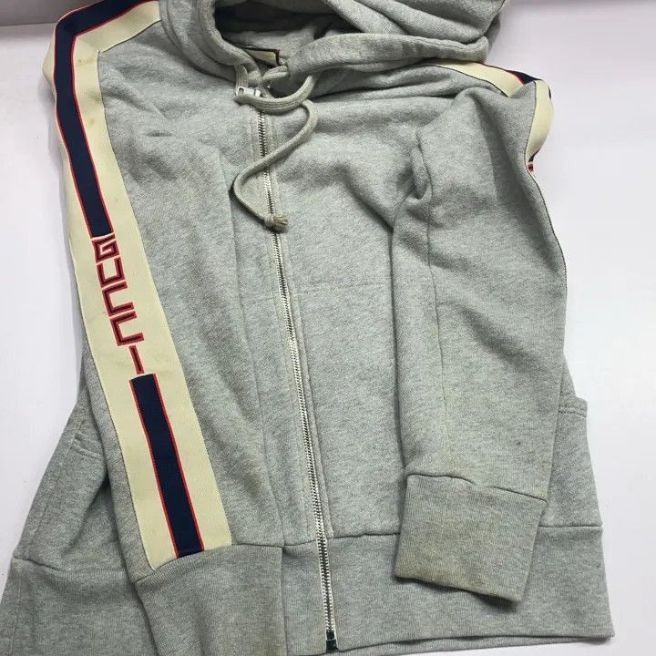 Gucci Gucci Striped Zip-Up Hoodie for Unisex -2506
