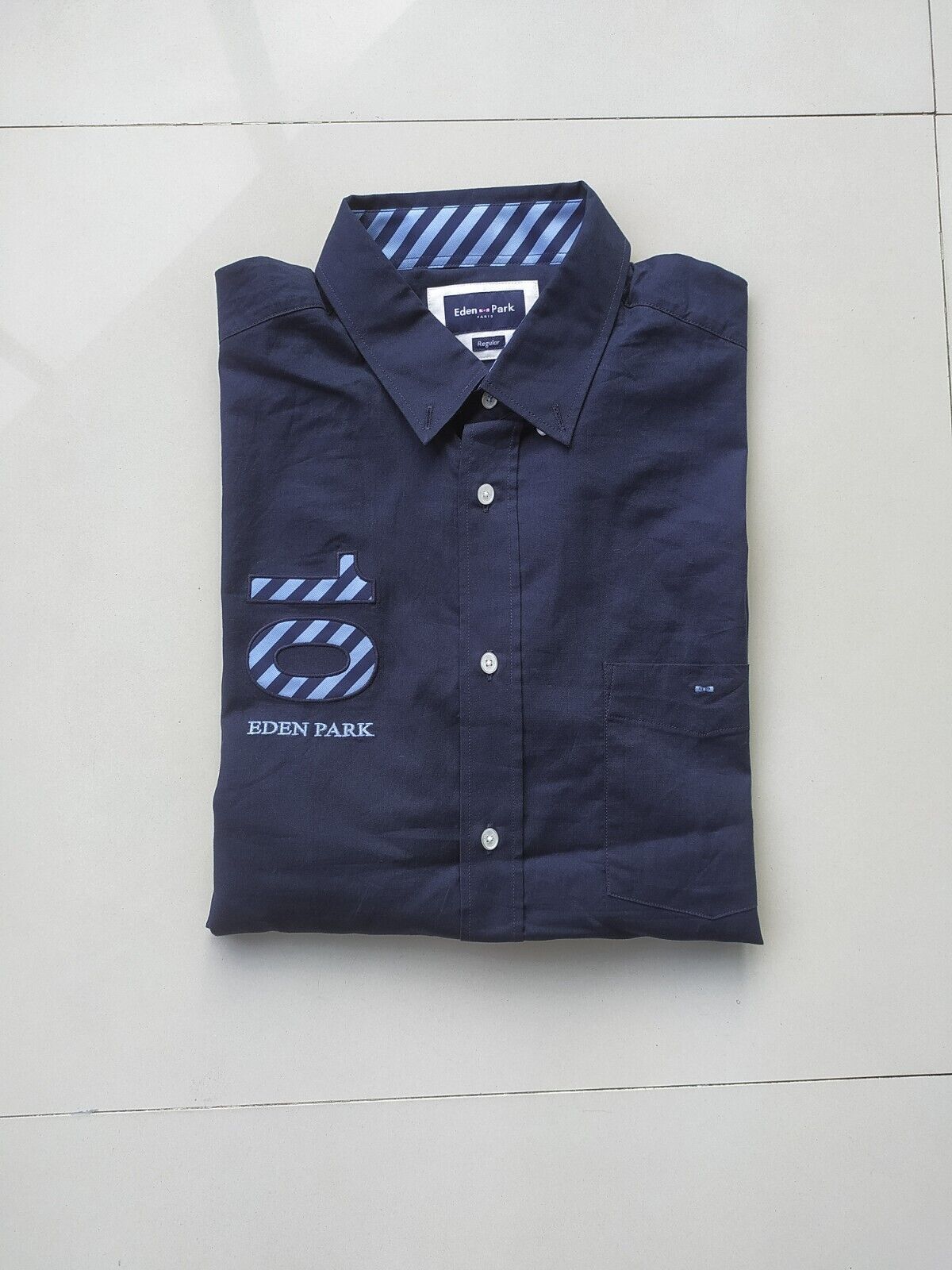 Image of Eden Park Dark Blue Shirt With No. 10 Embroidery $140, Men's (Size 2XL)