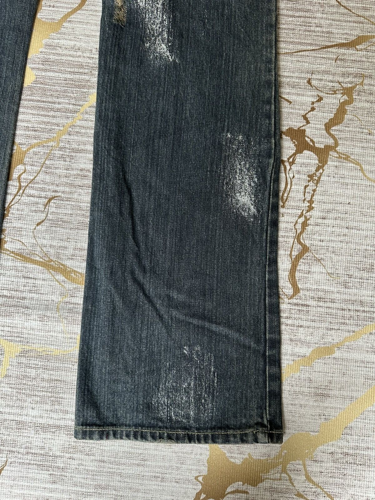 Japanese Brand FLARE Back Rush Splatter Distressed Denim Size US 32 / EU 48 - 12 Thumbnail