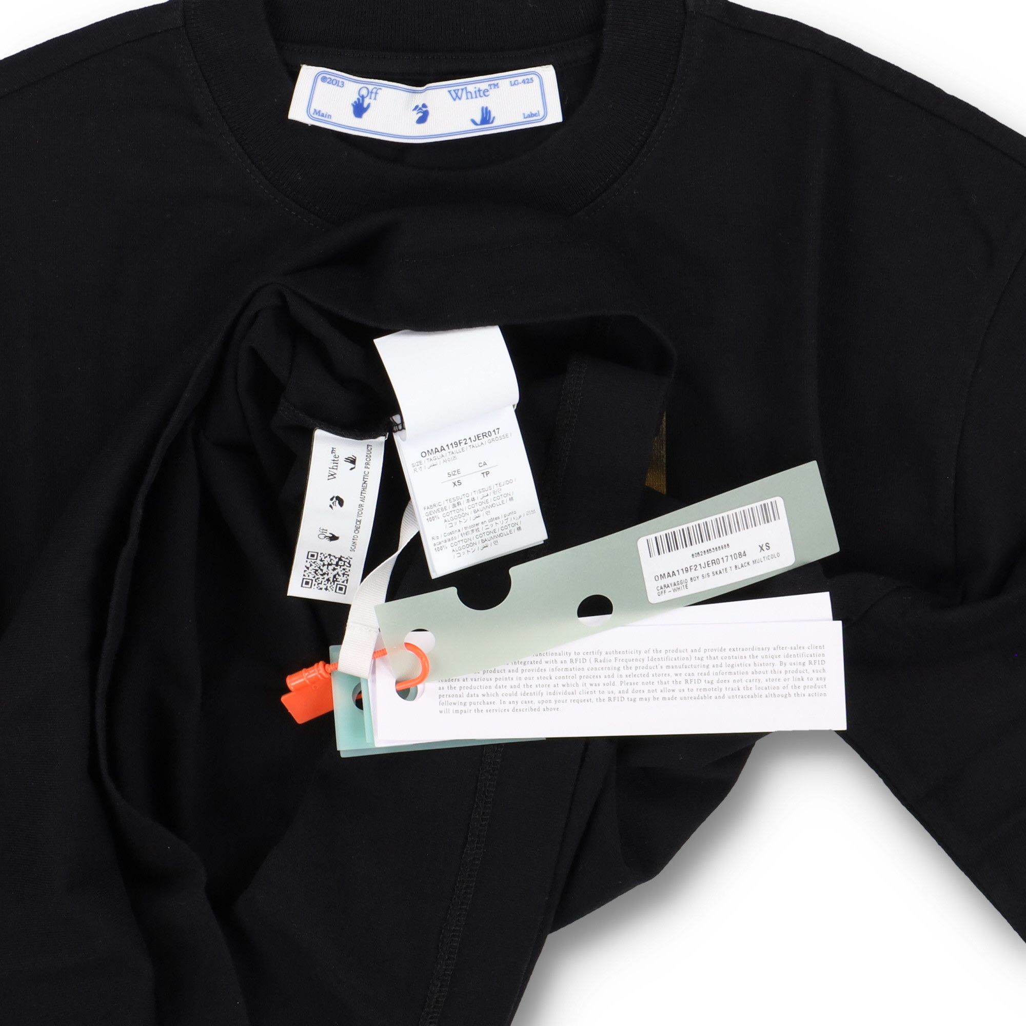 Off-White Black Caravaggio Boy Skate Oversized T-Shirt Size XS / US 0-2 / IT 36-38 - 7 Thumbnail