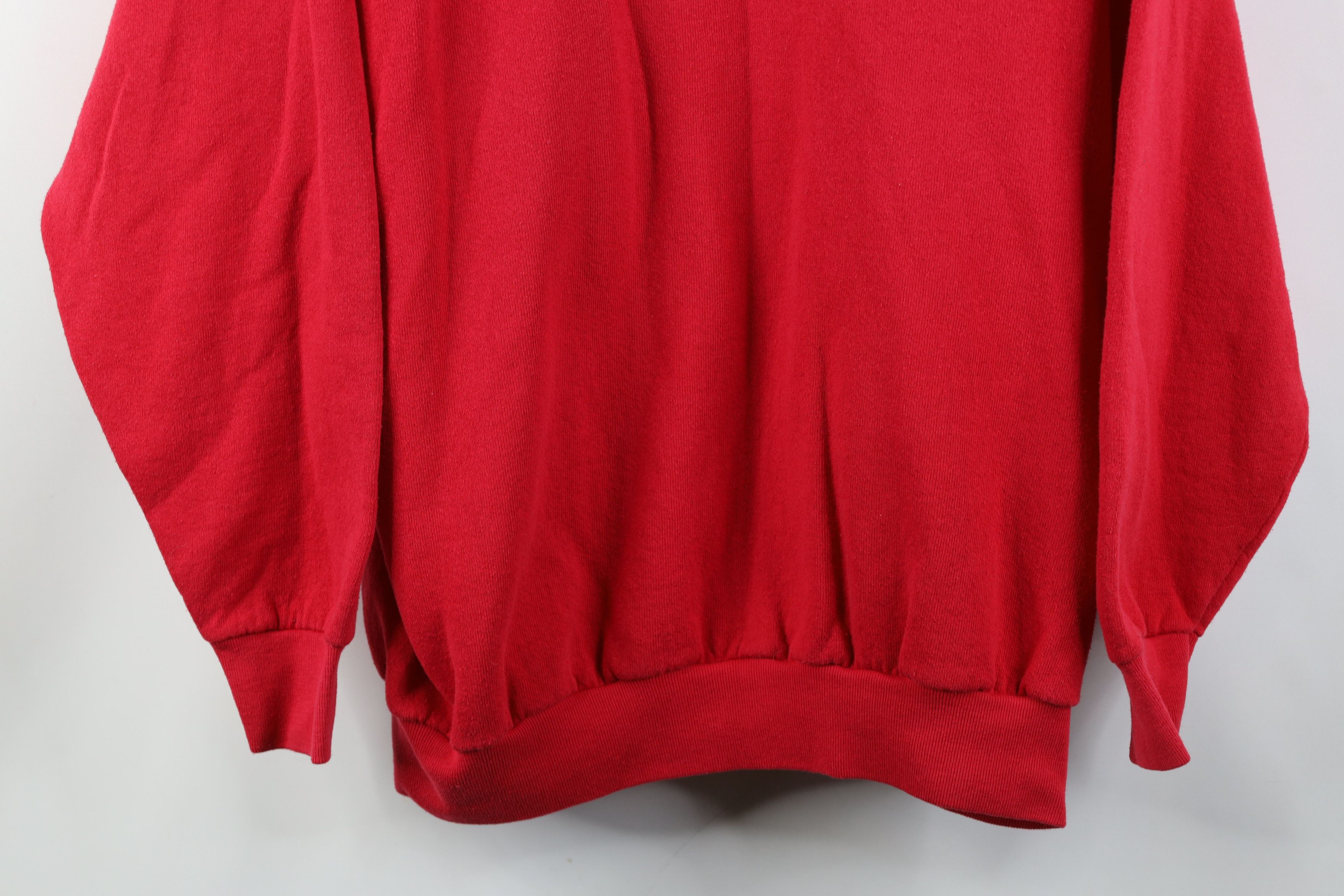 Vintage Vintage 90s Streetwear Faded Blank Crewneck Sweatshirt Red Size XL / US 12-14 / IT 48-50 - 3 Thumbnail
