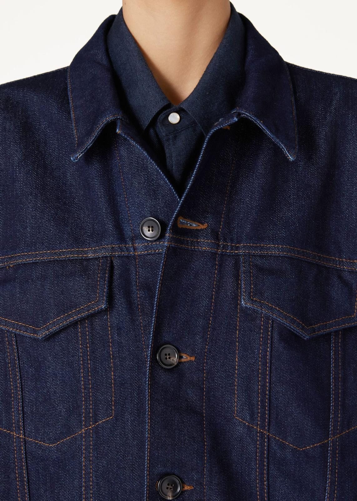 Loro Piana o1srvl11e0125 FAN7471 Tulus Denim Jacket in Navy Blue Size XS / US 0-2 / IT 36-38 - 4 Thumbnail