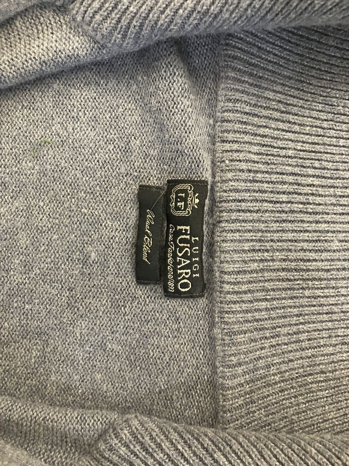 Other Luigi Fusaro Light Blue Full-Zip Turtleneck Sweater M Size US M / EU 48-50 / 2 - 3 Thumbnail