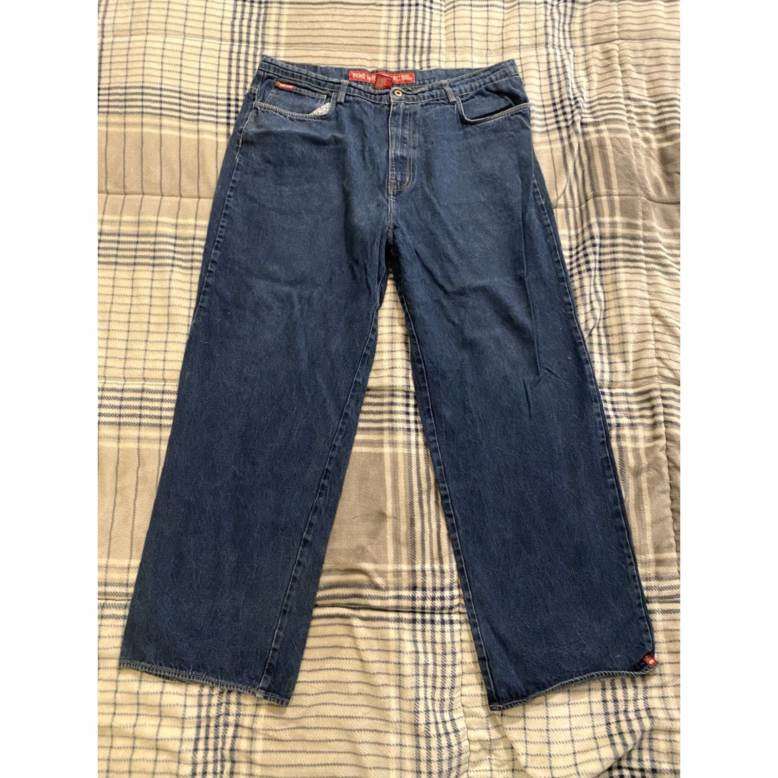 Ecko Unltd. VINTAGE Ecko Unltd Jeans Baggy Wide-Leg Men’s 40x31 Hip Hop Skater 90s Grunge Blue Denim Cotton Relaxed Inseam 31 Logo Embroidered Size US 40 / EU 56 - 2 Thumbnail