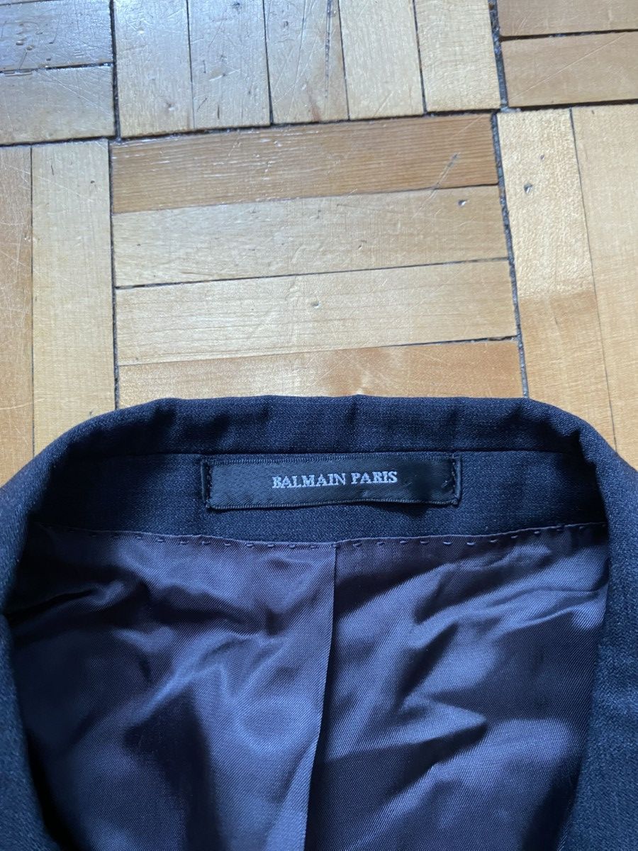 Balmain Vintage BALMAIN Black Blazer Wool Jacket Size 44R - 3 Thumbnail