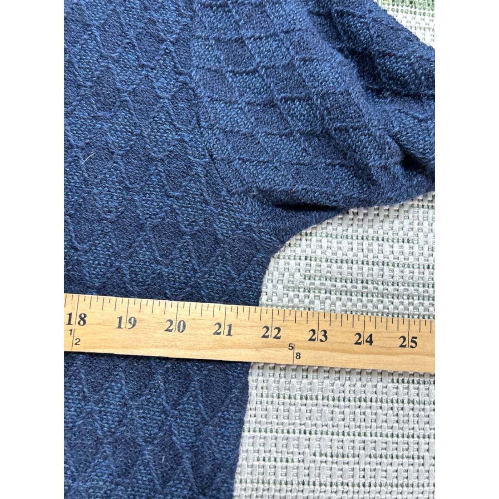 Vintage Segreto Mens Polo Sweater Diamond Textured Knit Wool Blue M Adult Regular Size US M / EU 48-50 / 2 - 6 Thumbnail