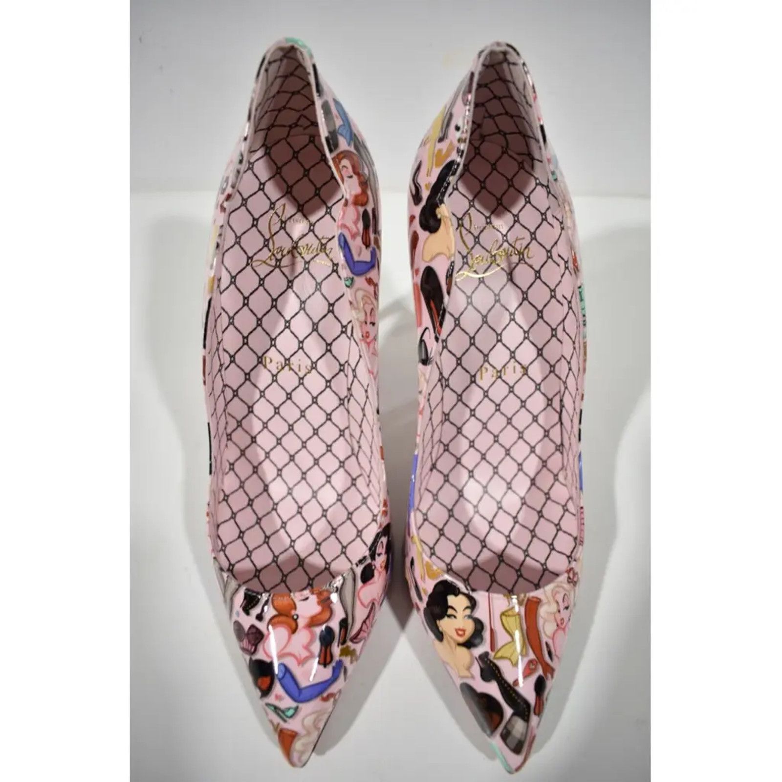 Christian Louboutin Hot Chick 100 Pink Patent Leather Bored Red Heel Pump 39 Size US 9 / IT 39 - 7 Thumbnail