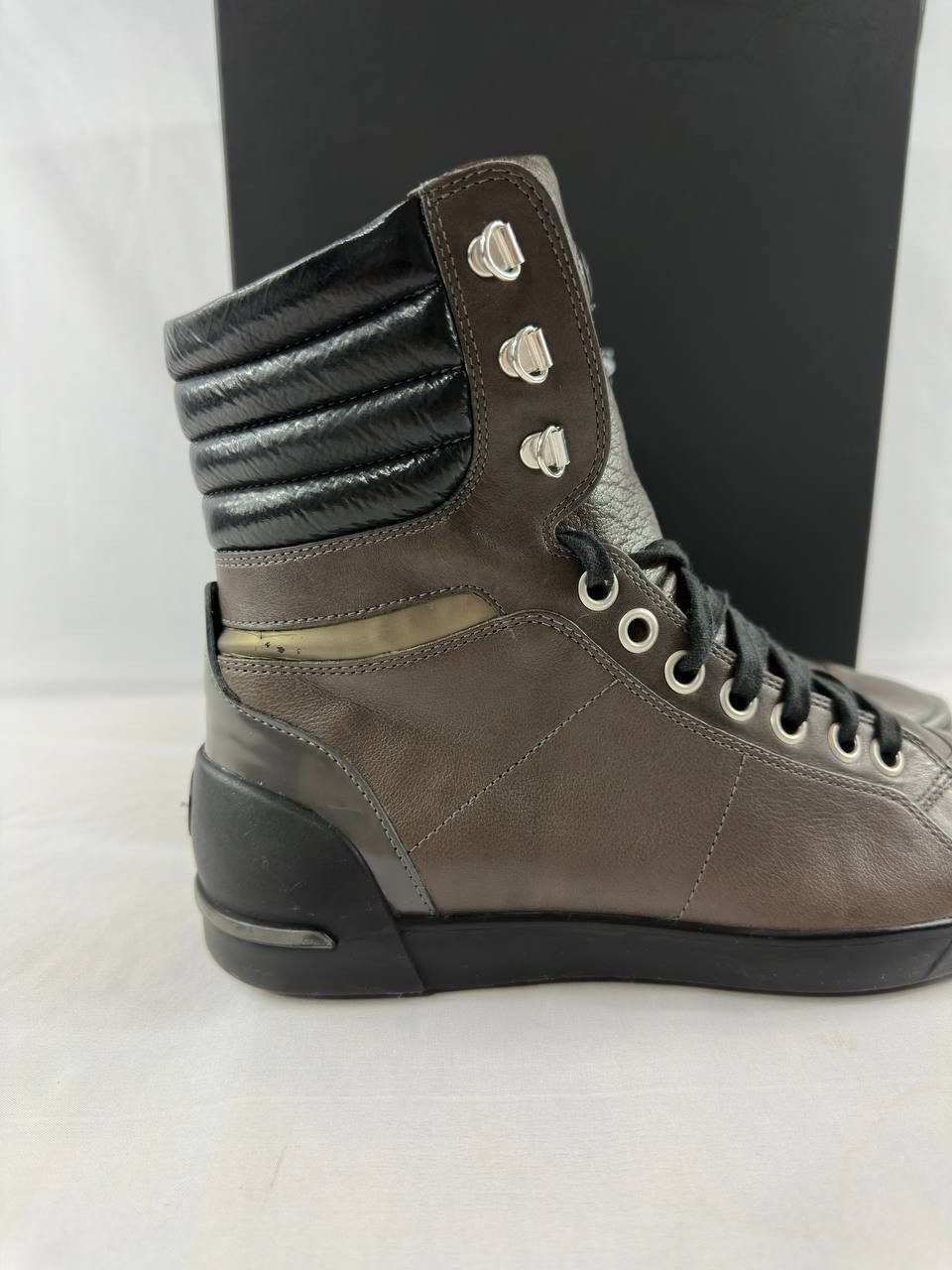 Hugo Boss VTG Hugo Boss Hunters Leather High Top Lace Up Sneakers Size US 7 / EU 40 - 2 Thumbnail