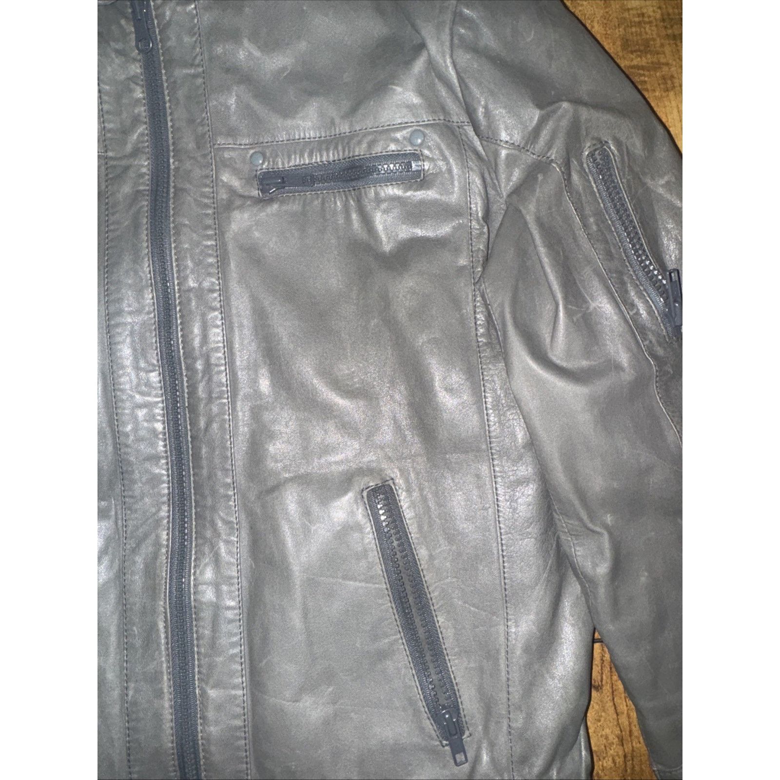 Vintage Marsee Genuine Leather Reversible Biker Jacket Gray 42 M Size US M / EU 48-50 / 2 - 3 Thumbnail